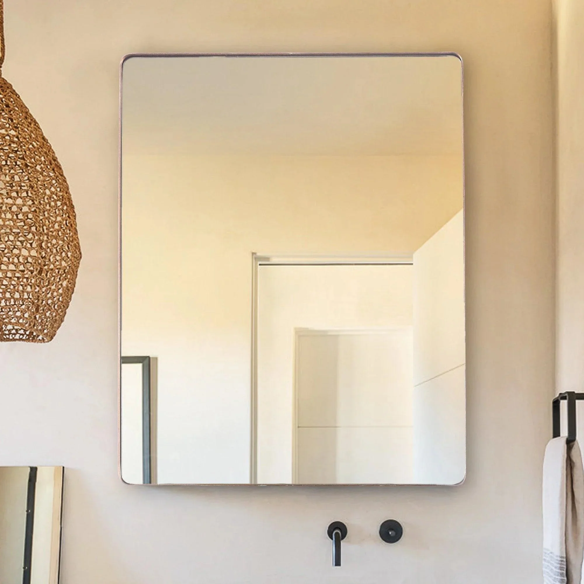 Parrot Uncle Golden Modern Square Framed Wall Mirror (PWM230308-5) - Image 4