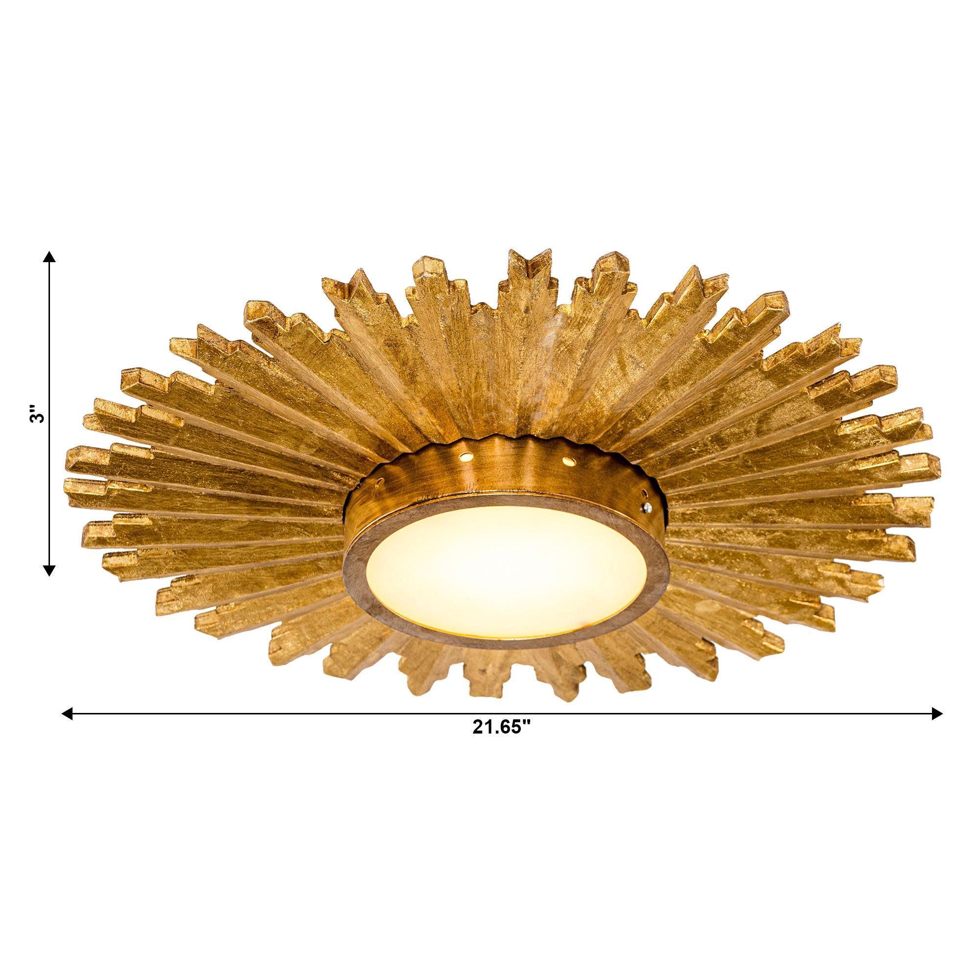 Parrot Uncle Golden Sunburst Flush Mount LED Lighting (BBW9602-2) - Image 10