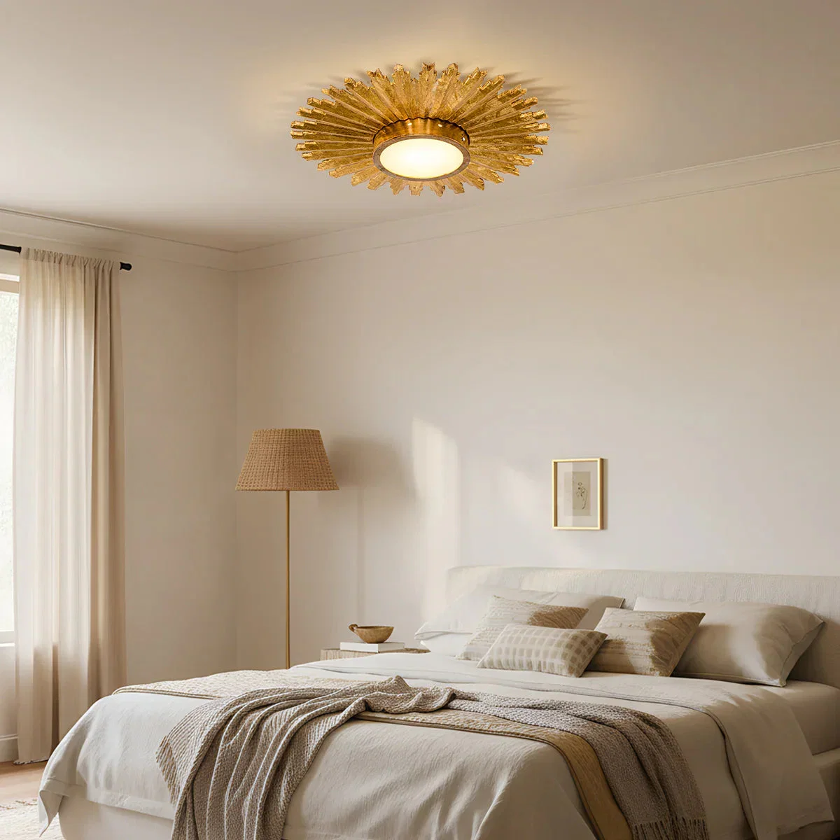 Parrot Uncle Golden Sunburst Flush Mount LED Lighting (BBW9602-2) - Image 4