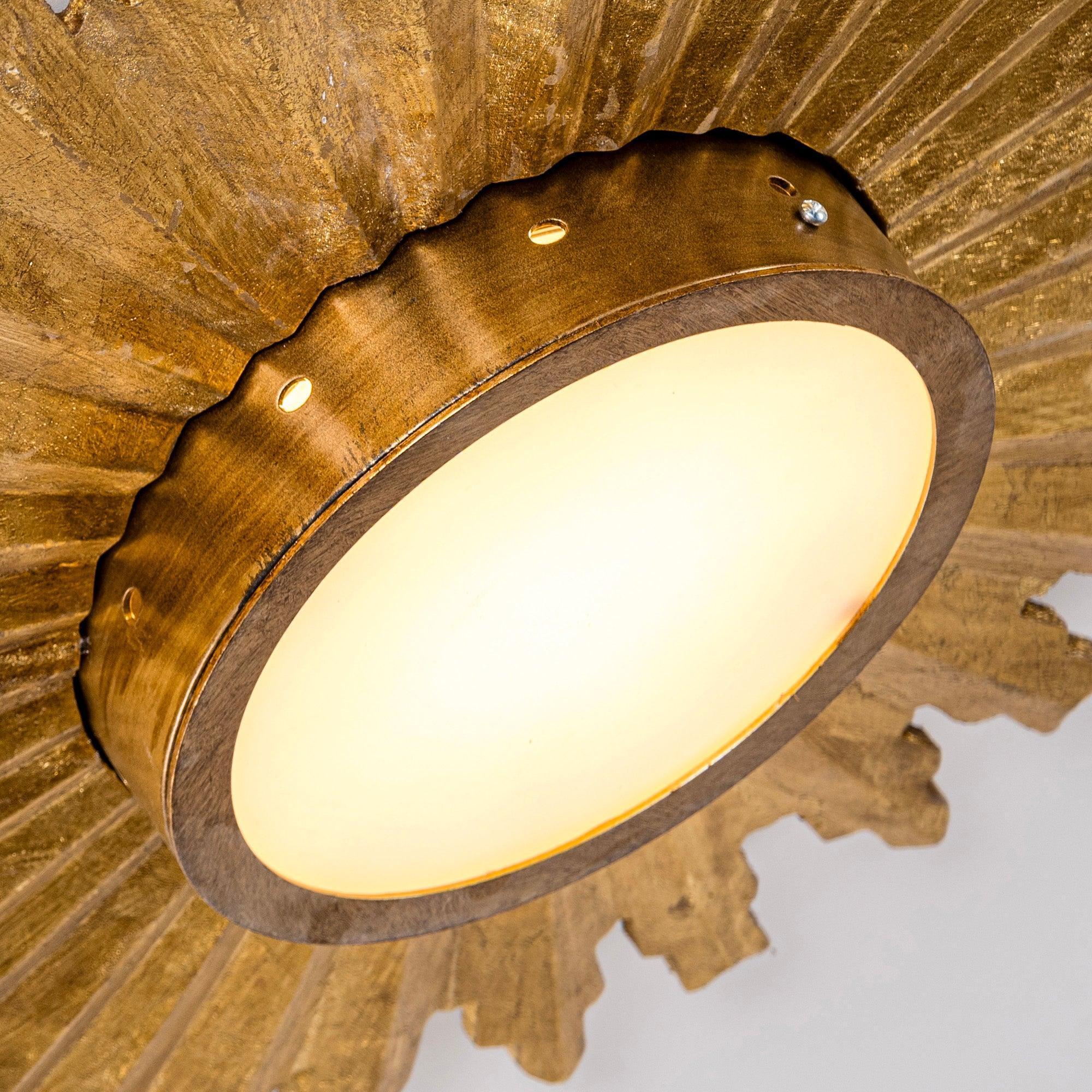 Parrot Uncle Golden Sunburst Flush Mount LED Lighting (BBW9602-2) - Image 6