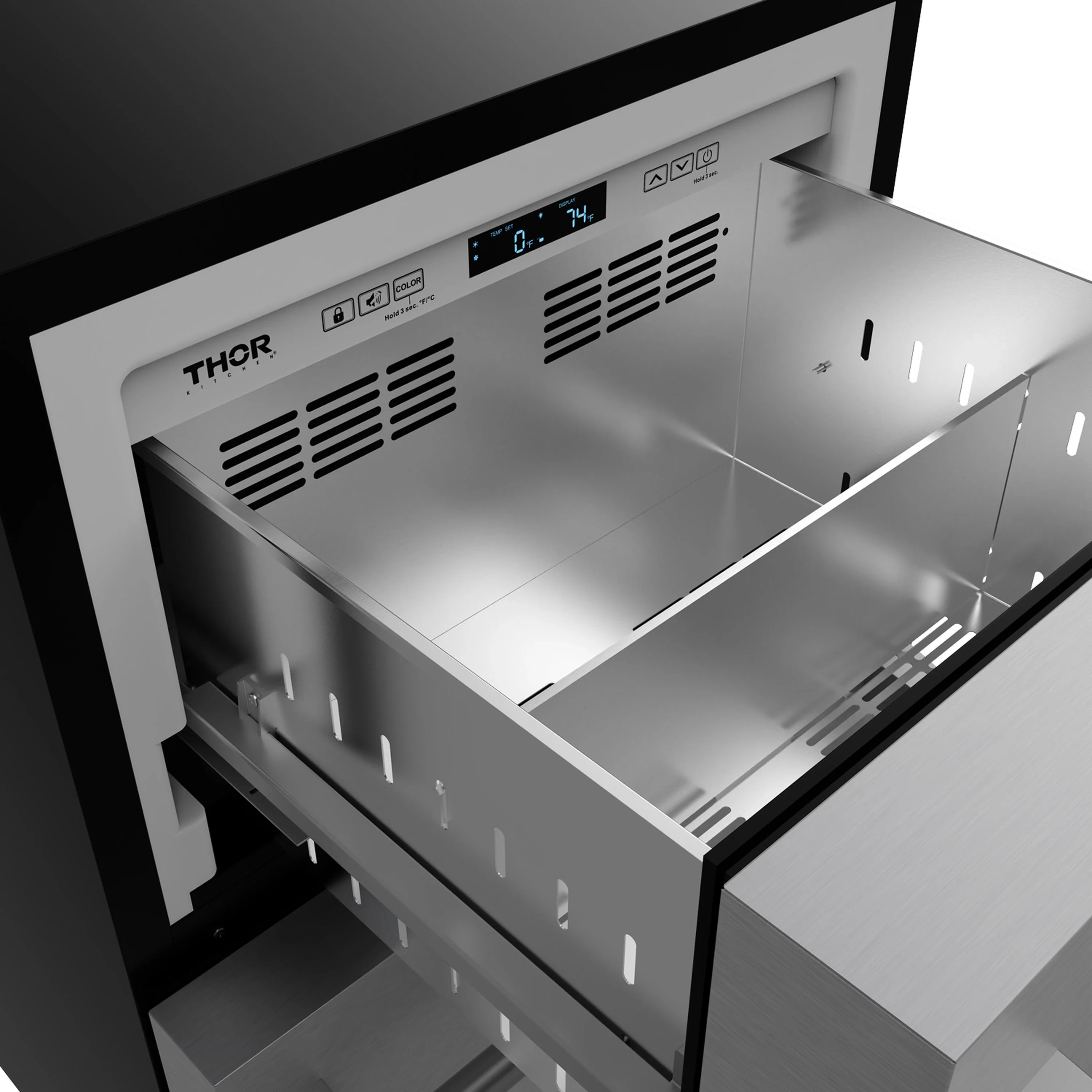 Gordon Ramsay by Thor Kitchen 24-Inch Undercounter Built-In / Freestanding Drawer Freezer in Stainless Steel (RZ24U) - Image 10