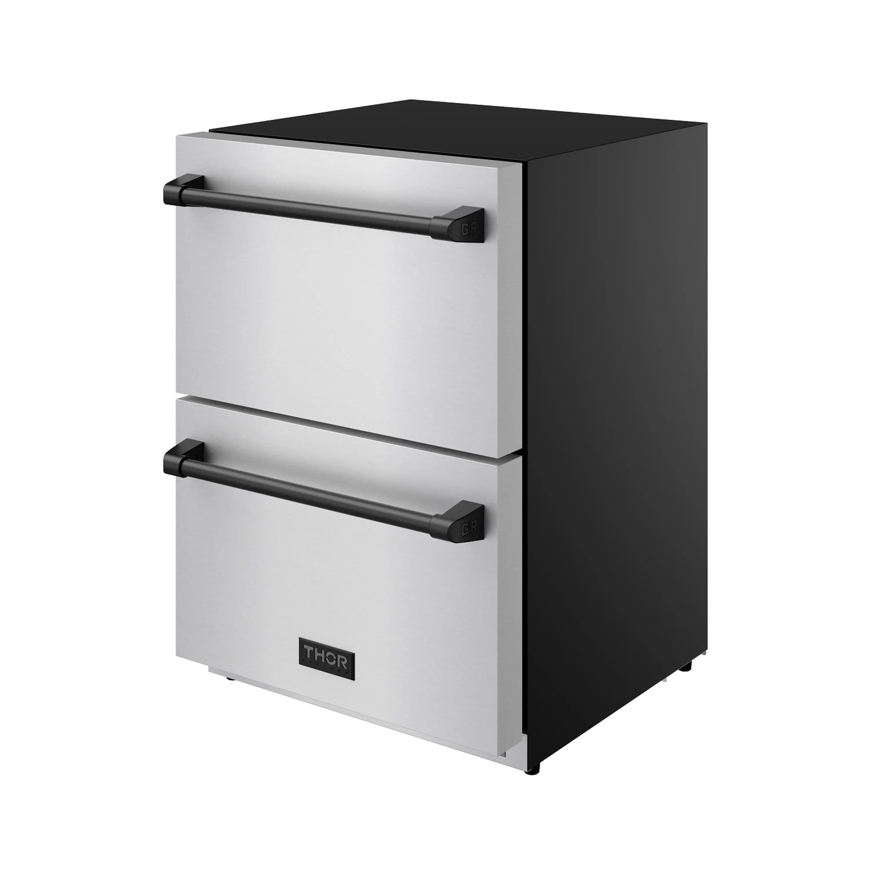 Gordon Ramsay by Thor Kitchen 24-Inch Undercounter Built-In / Freestanding Drawer Freezer in Stainless Steel with Black Trim (RZ24U-BLK) - Image 3