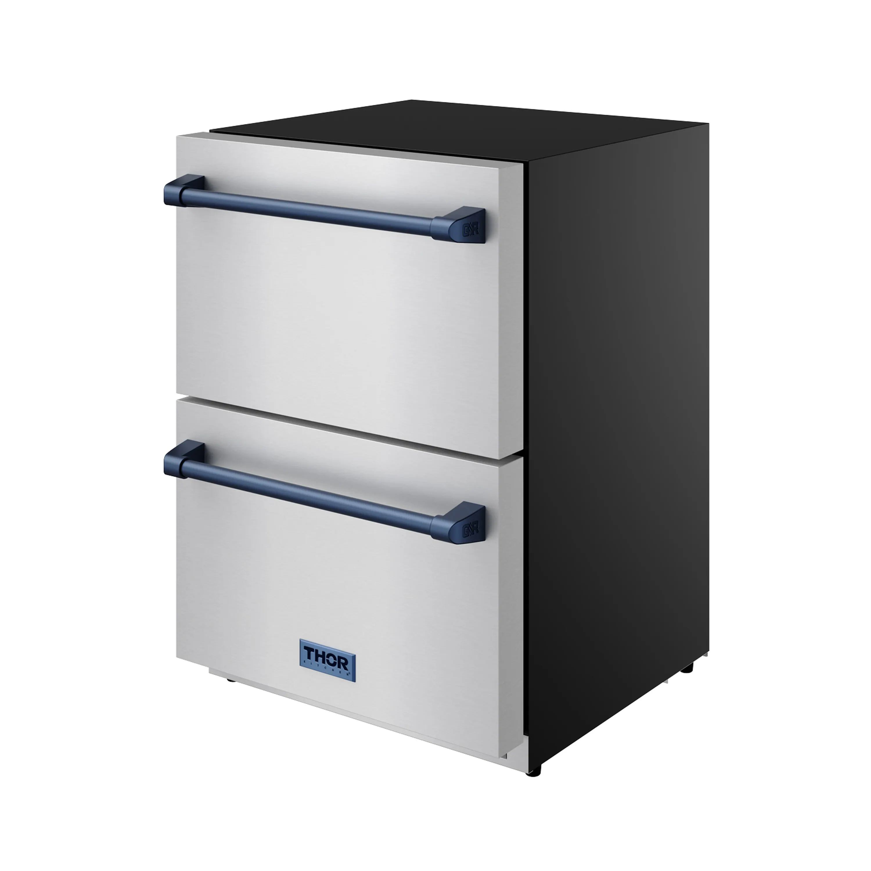 Gordon Ramsay by Thor Kitchen 24-Inch Undercounter Built-In / Freestanding Drawer Freezer in Stainless Steel with Blue Trim (RZ24U-BLU) - Image 3