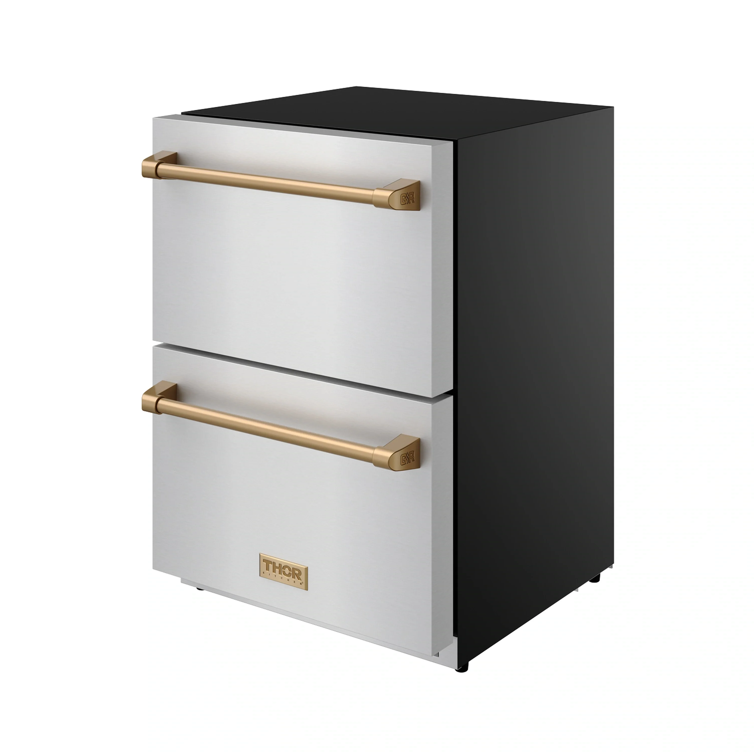 Gordon Ramsay by Thor Kitchen 24-Inch Undercounter Built-In / Freestanding Drawer Freezer in Stainless Steel with Bronze Trim (RZ24U-BRZ) - Image 3