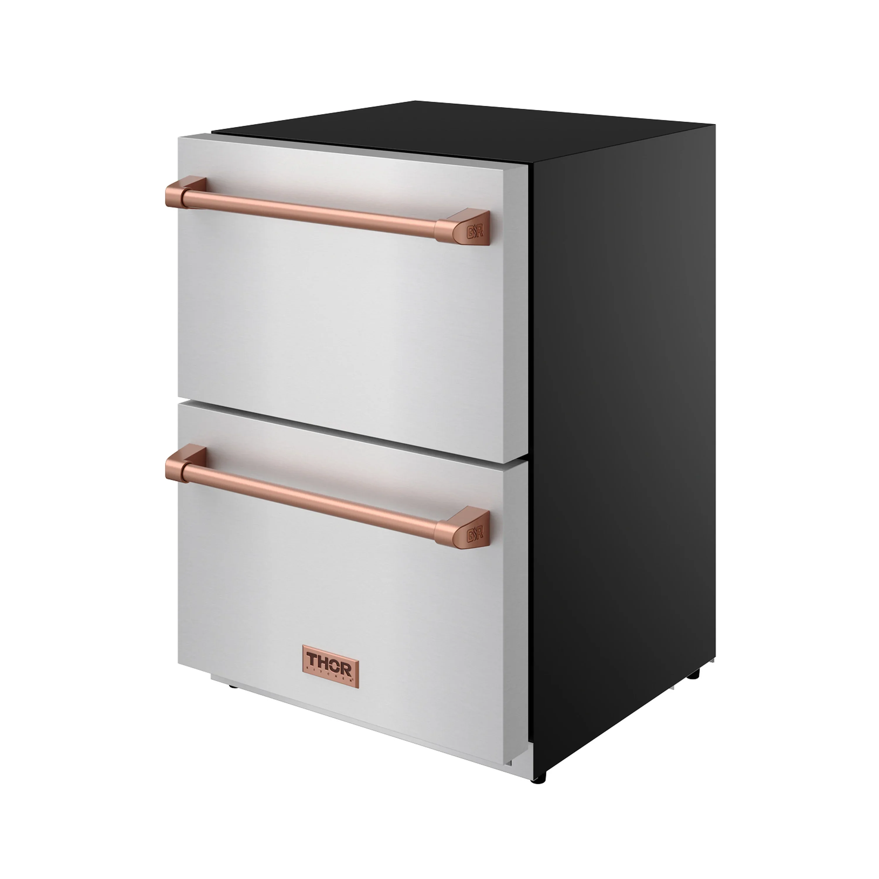 Gordon Ramsay by Thor Kitchen 24-Inch Undercounter Built-In / Freestanding Drawer Freezer in Stainless Steel with Rose Gold Trim (RZ24U-RSG) - Image 3