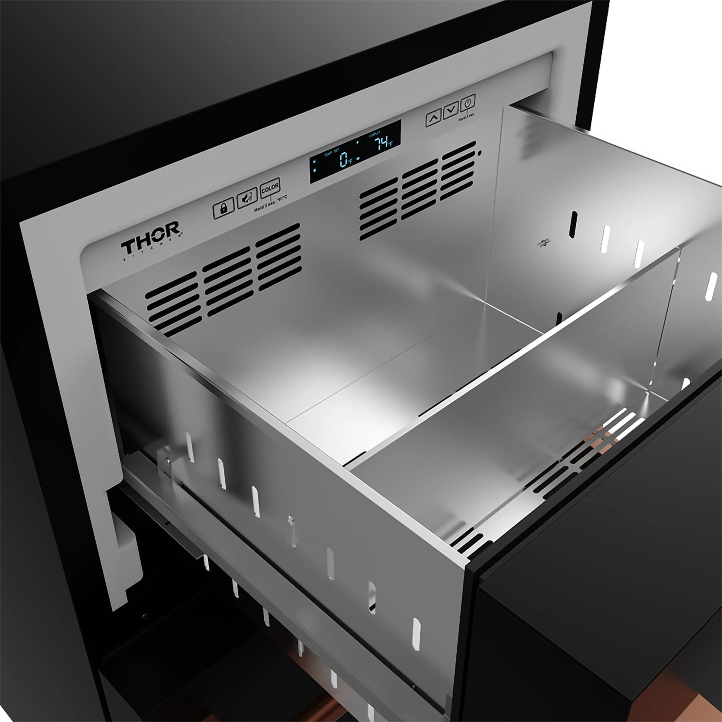Gordon Ramsay by Thor Kitchen 24-Inch Undercounter Built-In / Freestanding Drawer Freezer (RZ24UB-RSG) - Image 9