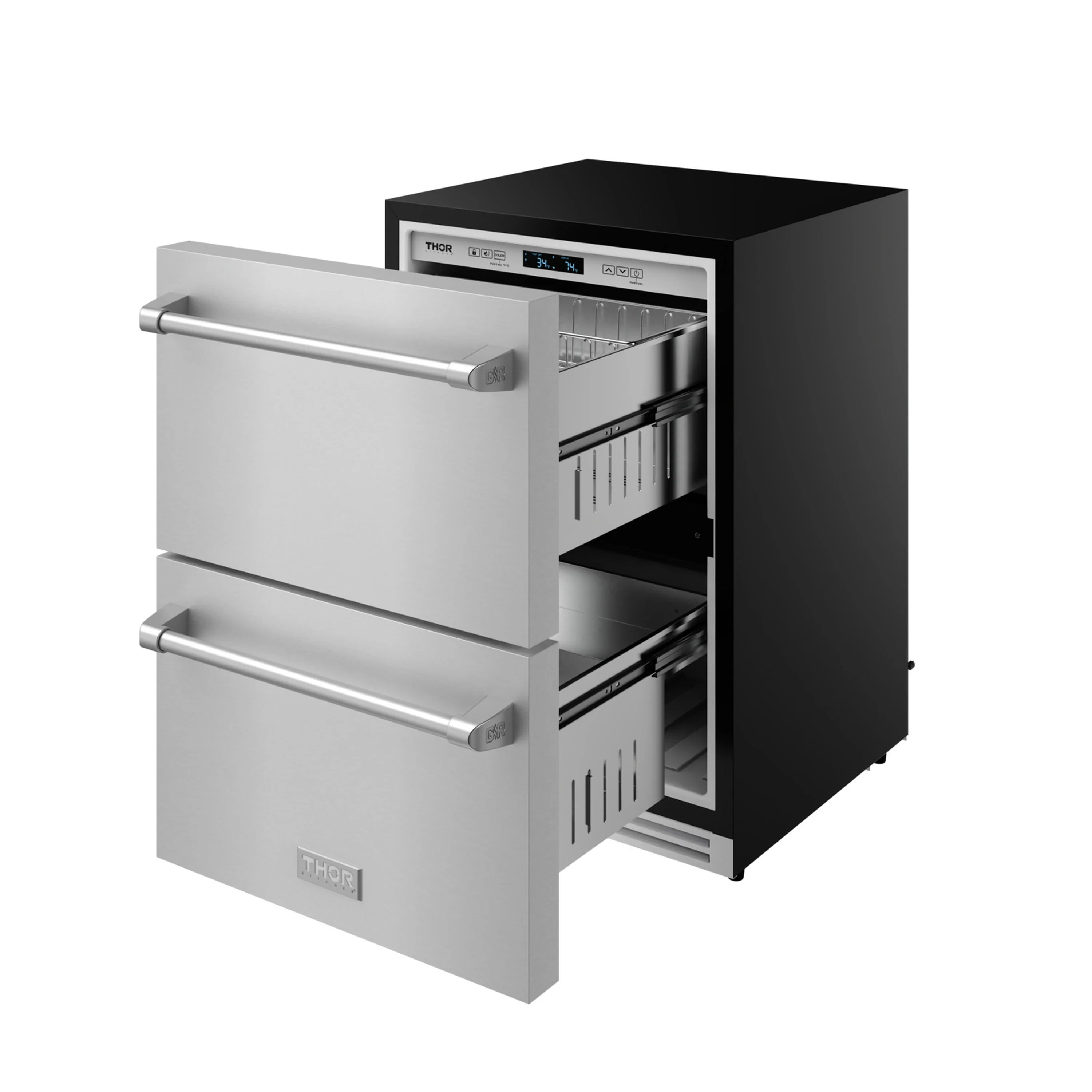 Gordon Ramsay by Thor Kitchen 24-Inch Undercounter Built-In or Freestanding Drawer Refrigerator in Stainless Steel (RF24U) - Image 4
