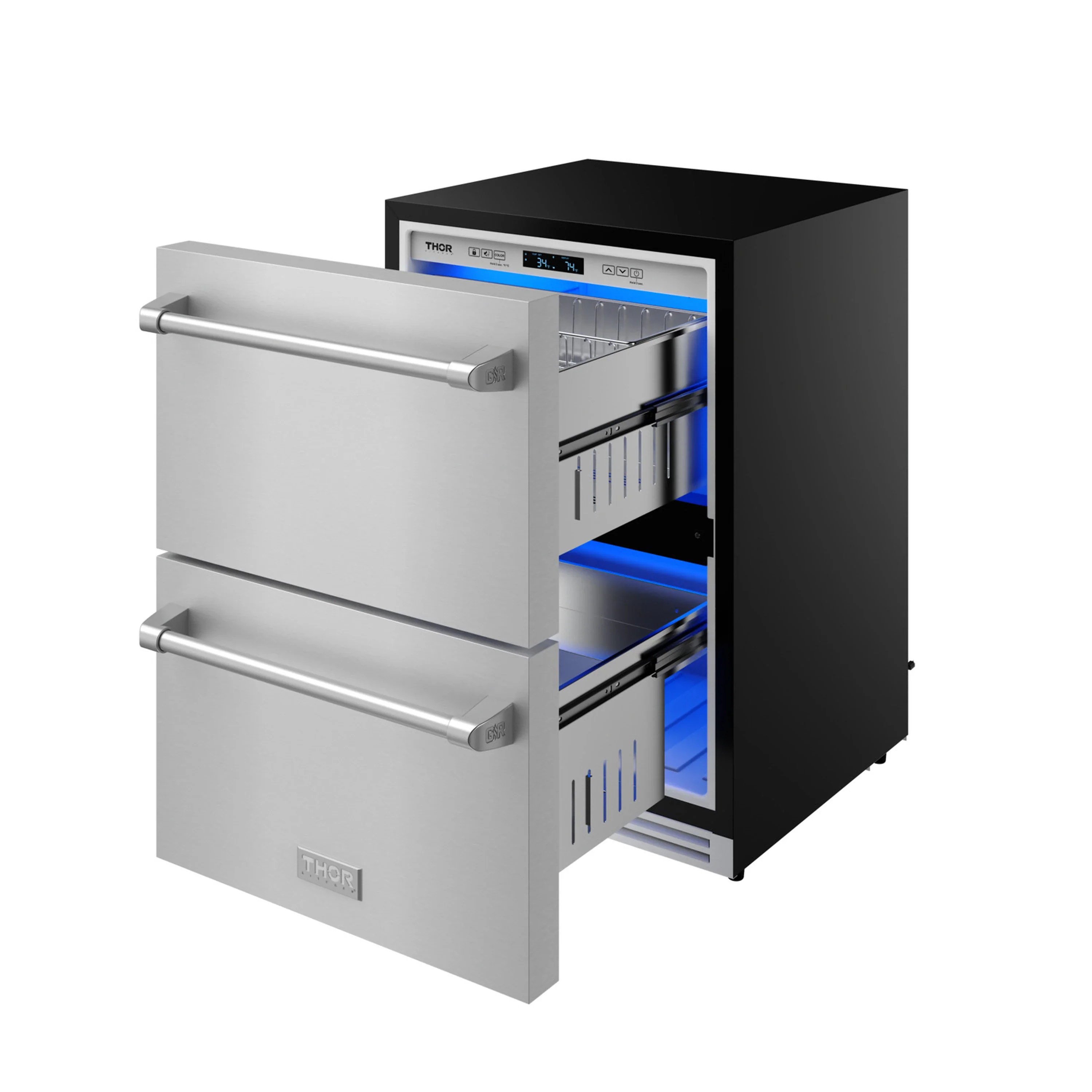 Gordon Ramsay by Thor Kitchen 24-Inch Undercounter Built-In or Freestanding Drawer Refrigerator in Stainless Steel (RF24U) - Image 5