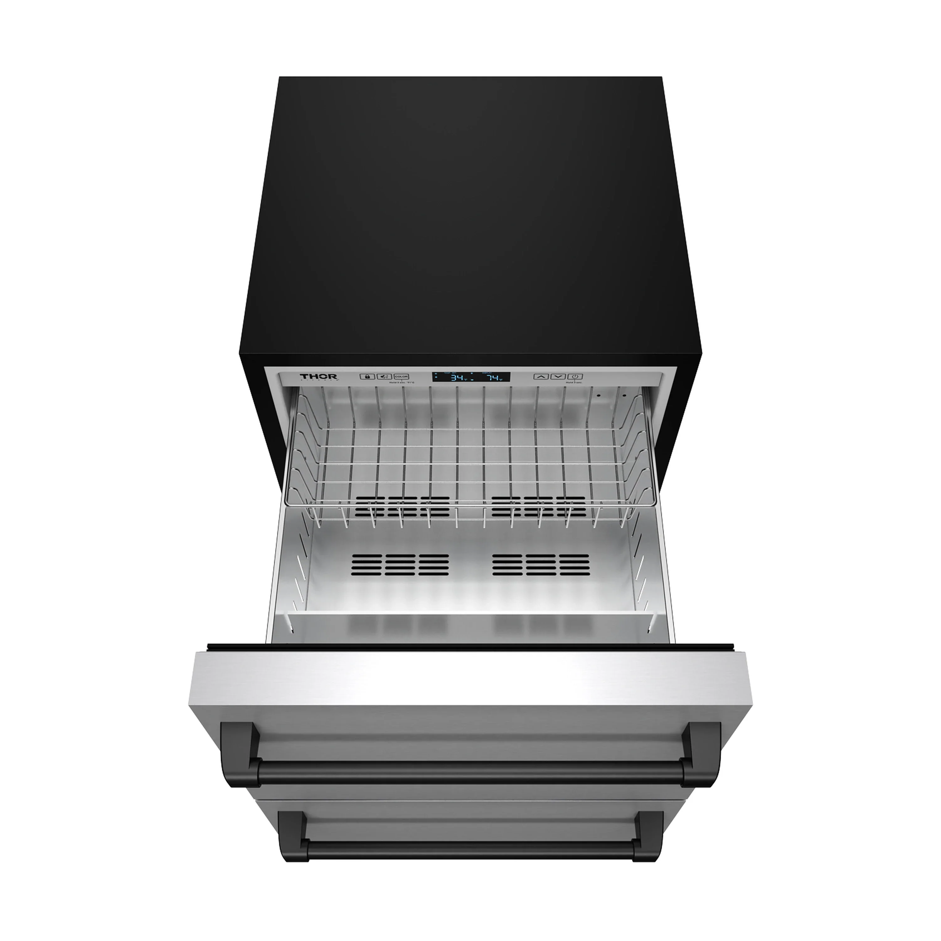 Gordon Ramsay by Thor Kitchen 24-Inch Undercounter Built-In or Freestanding Drawer Refrigerator in Stainless Steel with Black Trim (RF24U-BLK) - Image 6