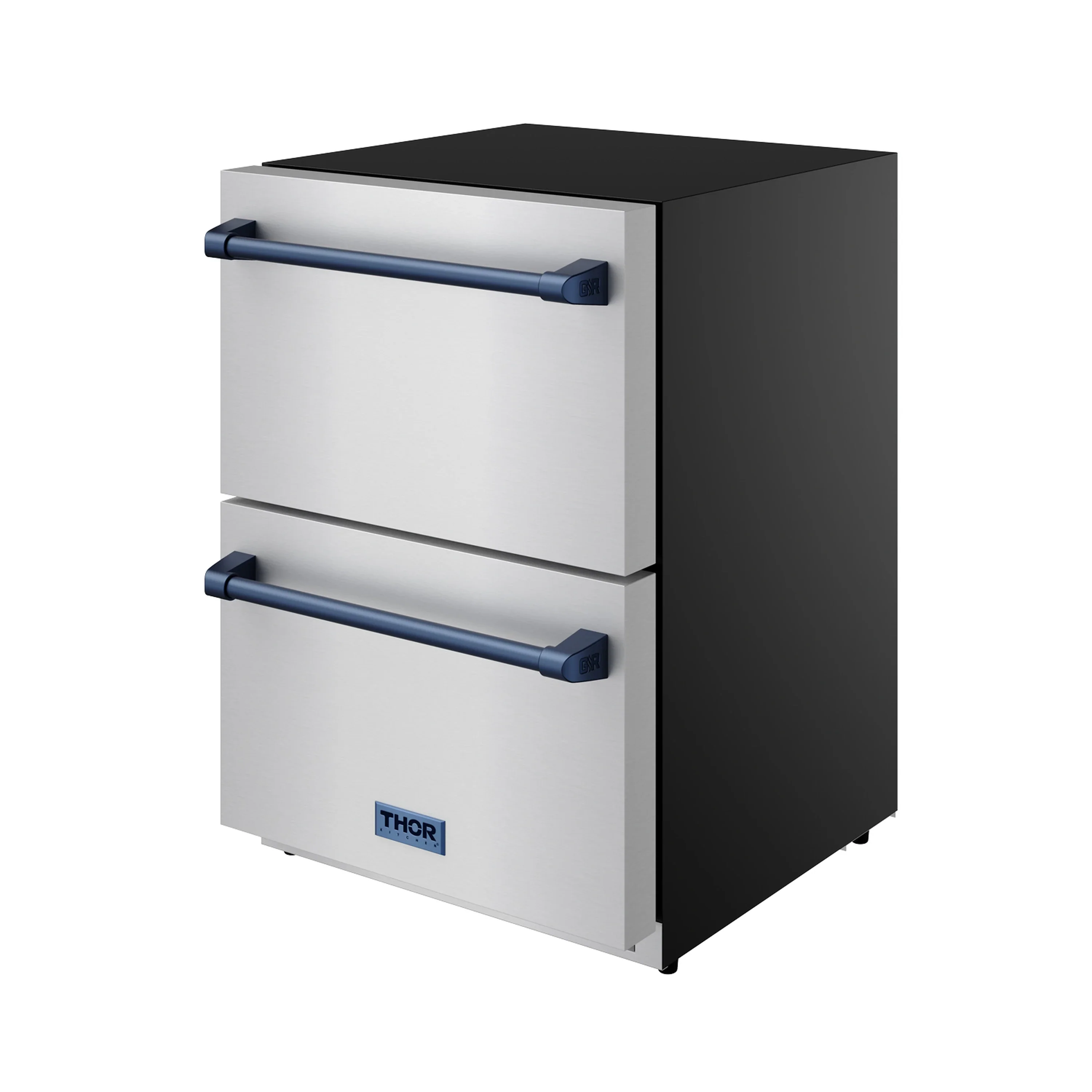 Gordon Ramsay by Thor Kitchen 24-Inch Undercounter Built-In or Freestanding Drawer Refrigerator in Stainless Steel with Blue Trim (RF24U-BLU) - Image 3