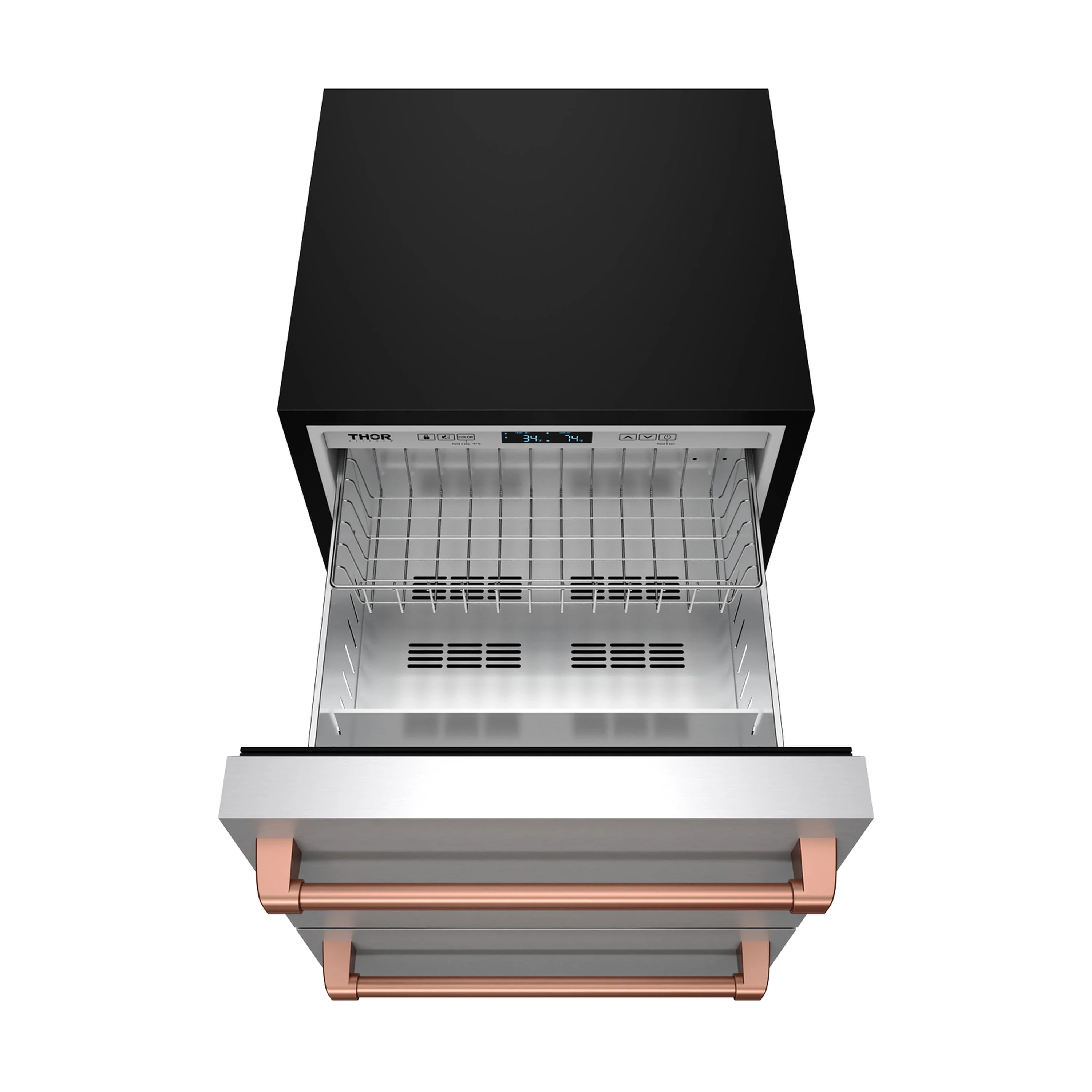 Gordon Ramsay by Thor Kitchen 24-Inch Undercounter Built-In or Freestanding Drawer Refrigerator in Stainless Steel with Rose Gold Trim (RF24U-RSG) - Image 6