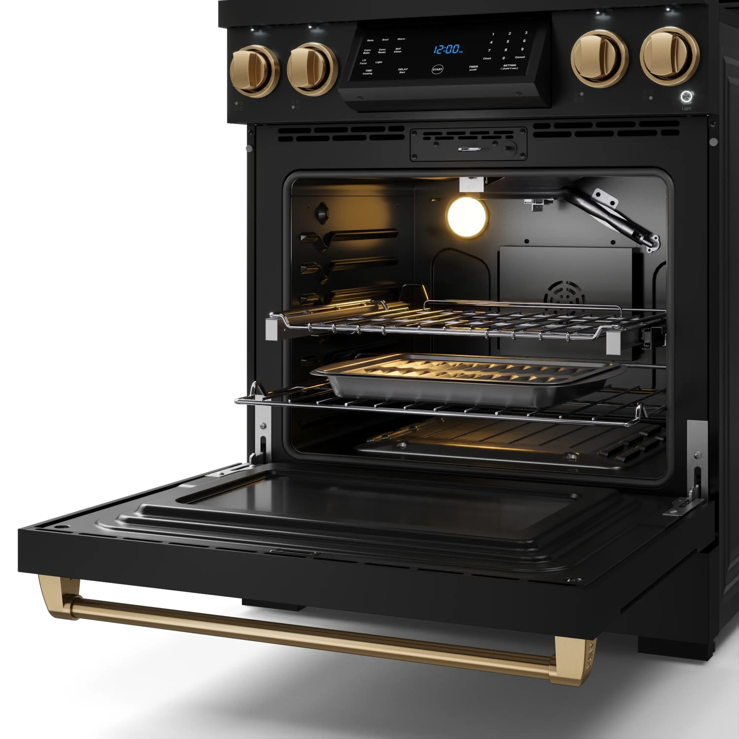 Gordon Ramsay by Thor Kitchen 30-Inch Professional Propane Gas Range with Tilt Panel Touch Control and 4.55 Cu. Ft. Self Clean Oven in Black with Bronze Trim (RSG30BLP-BRZ) - Image 8
