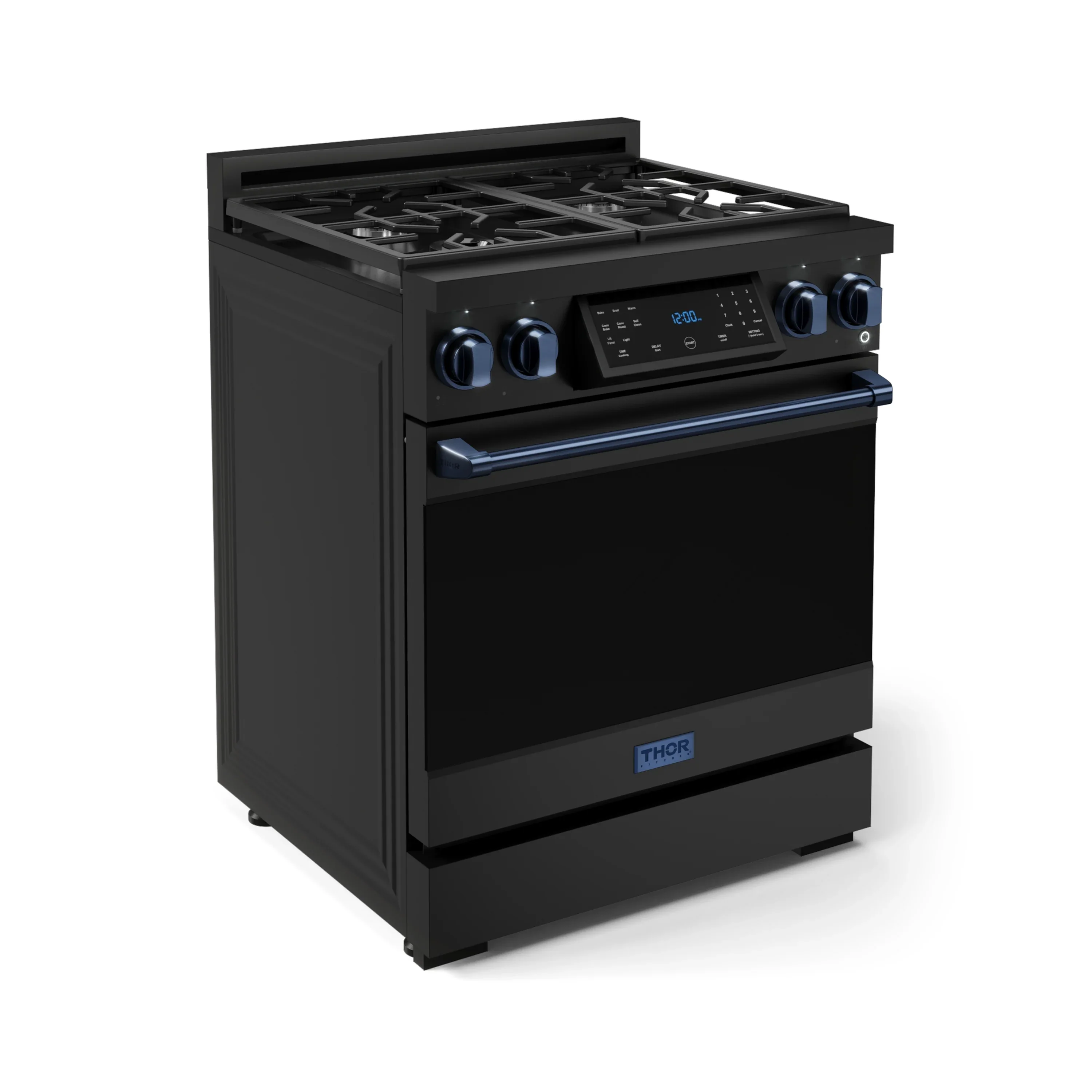 Gordon Ramsay by Thor Kitchen 30-Inch Professional Propane Gas Range with Tilt Panel Touch Control and 4.55 Cu. Ft. Self Clean Oven in Black with Navy Blue Trim (RSG30BLP-BLU) - Image 4