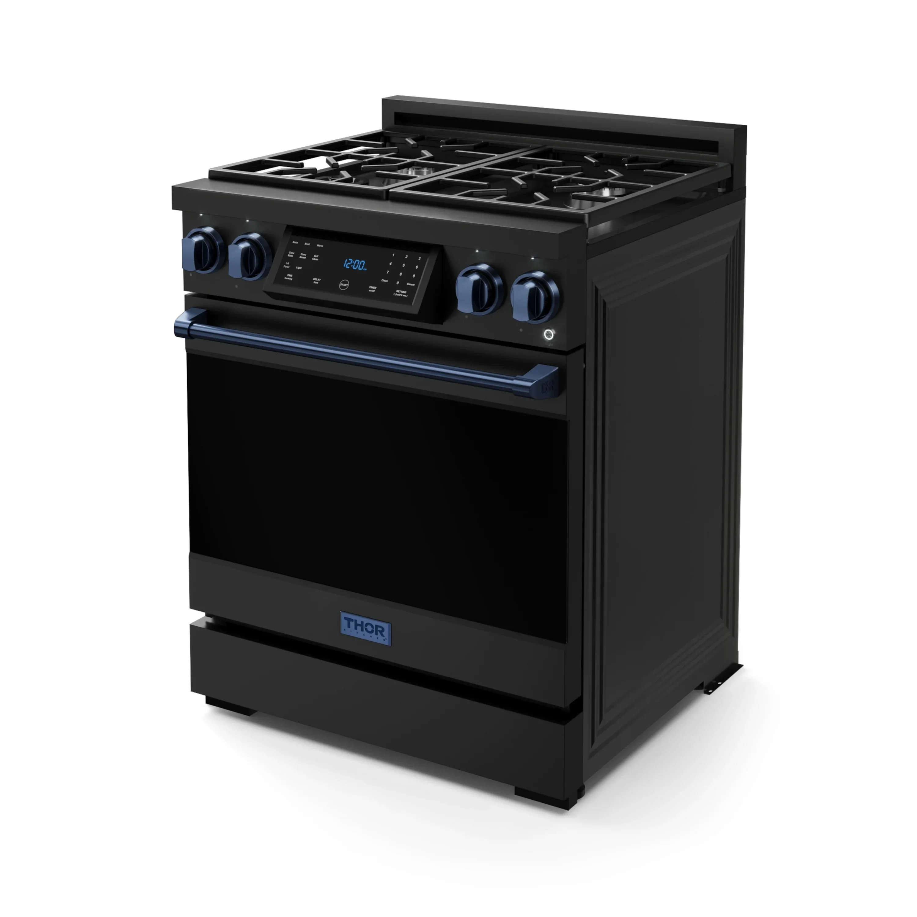 Gordon Ramsay by Thor Kitchen 30-Inch Professional Propane Gas Range with Tilt Panel Touch Control and 4.55 Cu. Ft. Self Clean Oven in Black with Navy Blue Trim (RSG30BLP-BLU) - Image 6