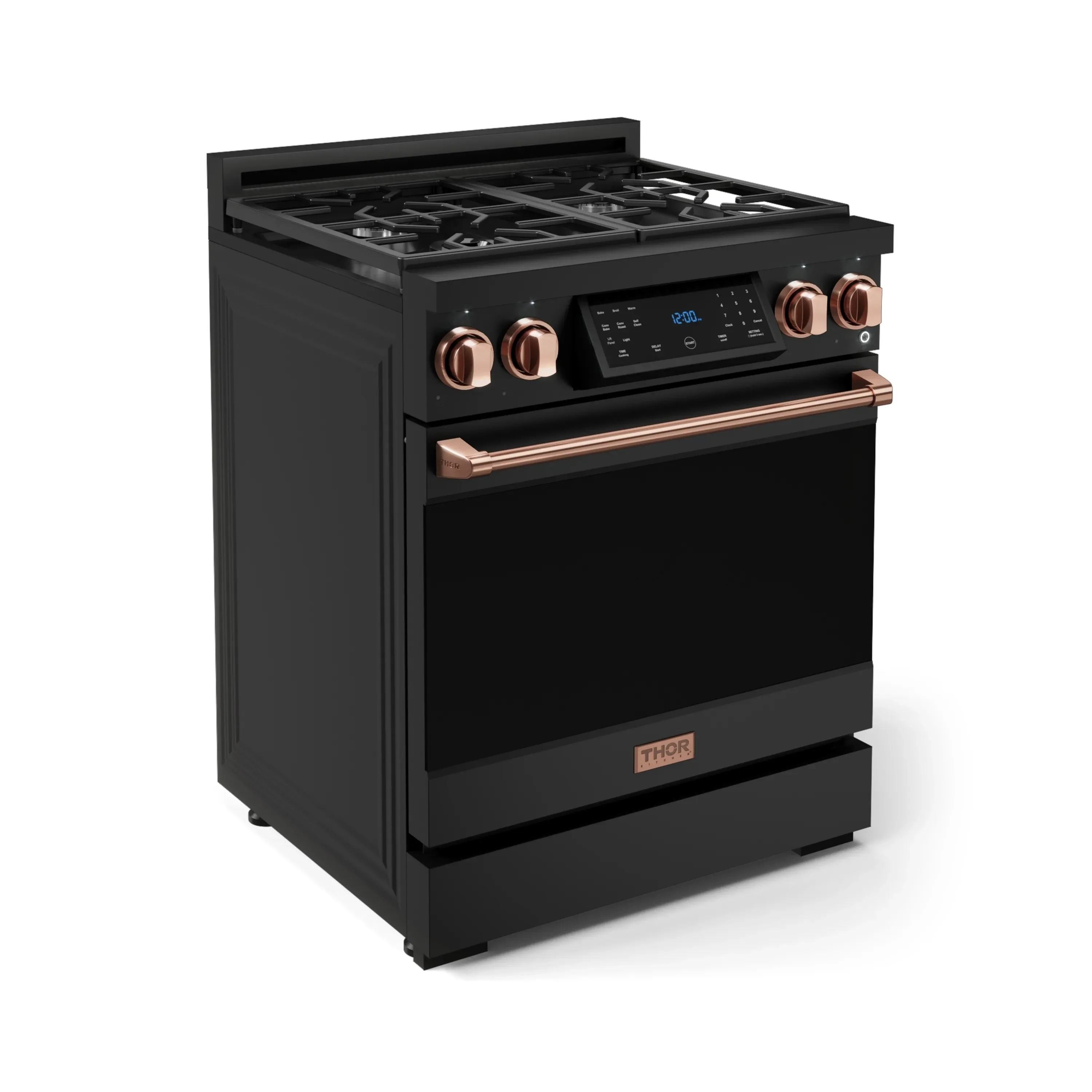 Gordon Ramsay by Thor Kitchen 30-Inch Professional Propane Gas Range with Tilt Panel Touch Control and 4.55 Cu. Ft. Self Clean Oven in Black with Rose Gold Trim (RSG30BLP-RSG) - Image 4