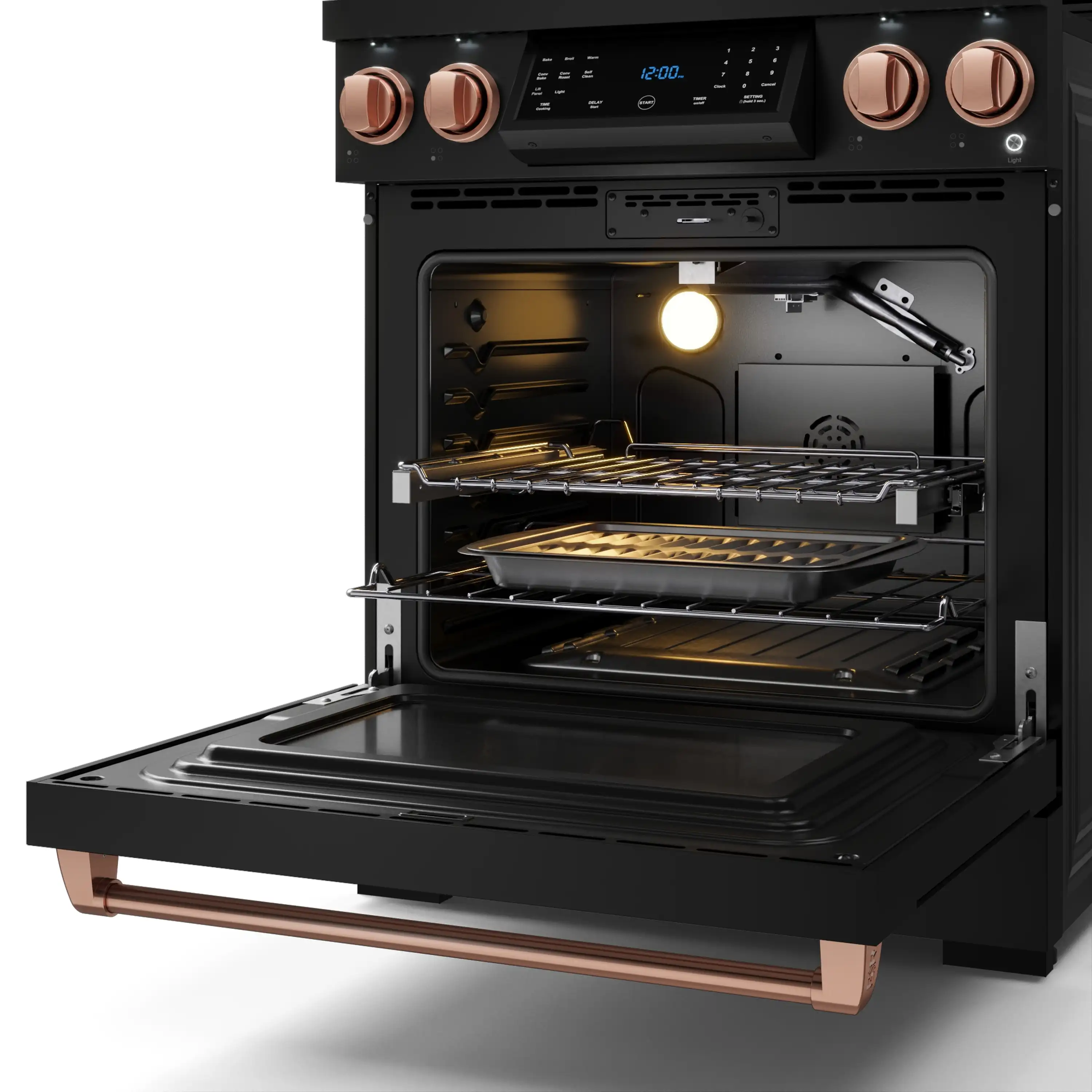 Gordon Ramsay by Thor Kitchen 30-Inch Professional Propane Gas Range with Tilt Panel Touch Control and 4.55 Cu. Ft. Self Clean Oven in Black with Rose Gold Trim (RSG30BLP-RSG) - Image 8
