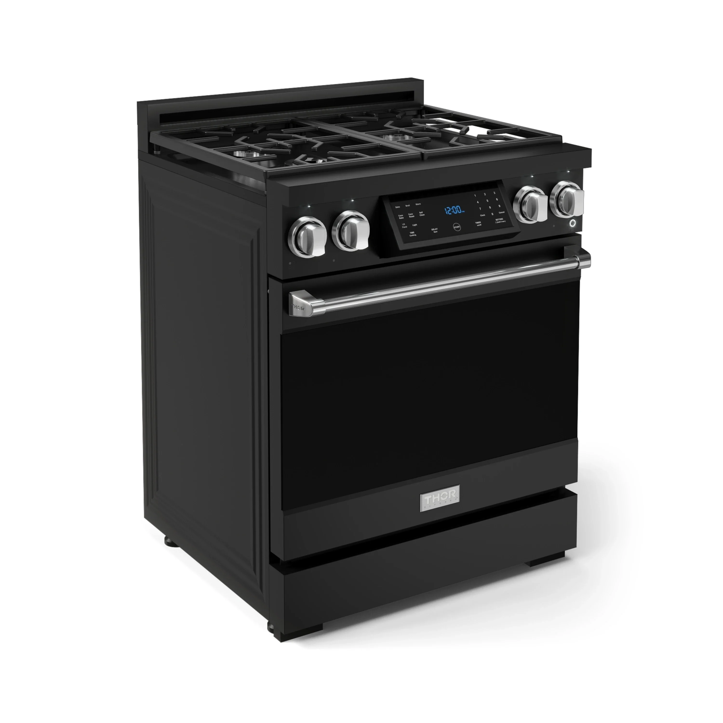 Gordon Ramsay by Thor Kitchen 30-Inch Professional Propane Gas Range with Tilt Panel Touch Control and 4.55 Cu. Ft. Self Clean Oven in Black with Stainless Steel Trim (RSG30BLP-SS) - Image 4