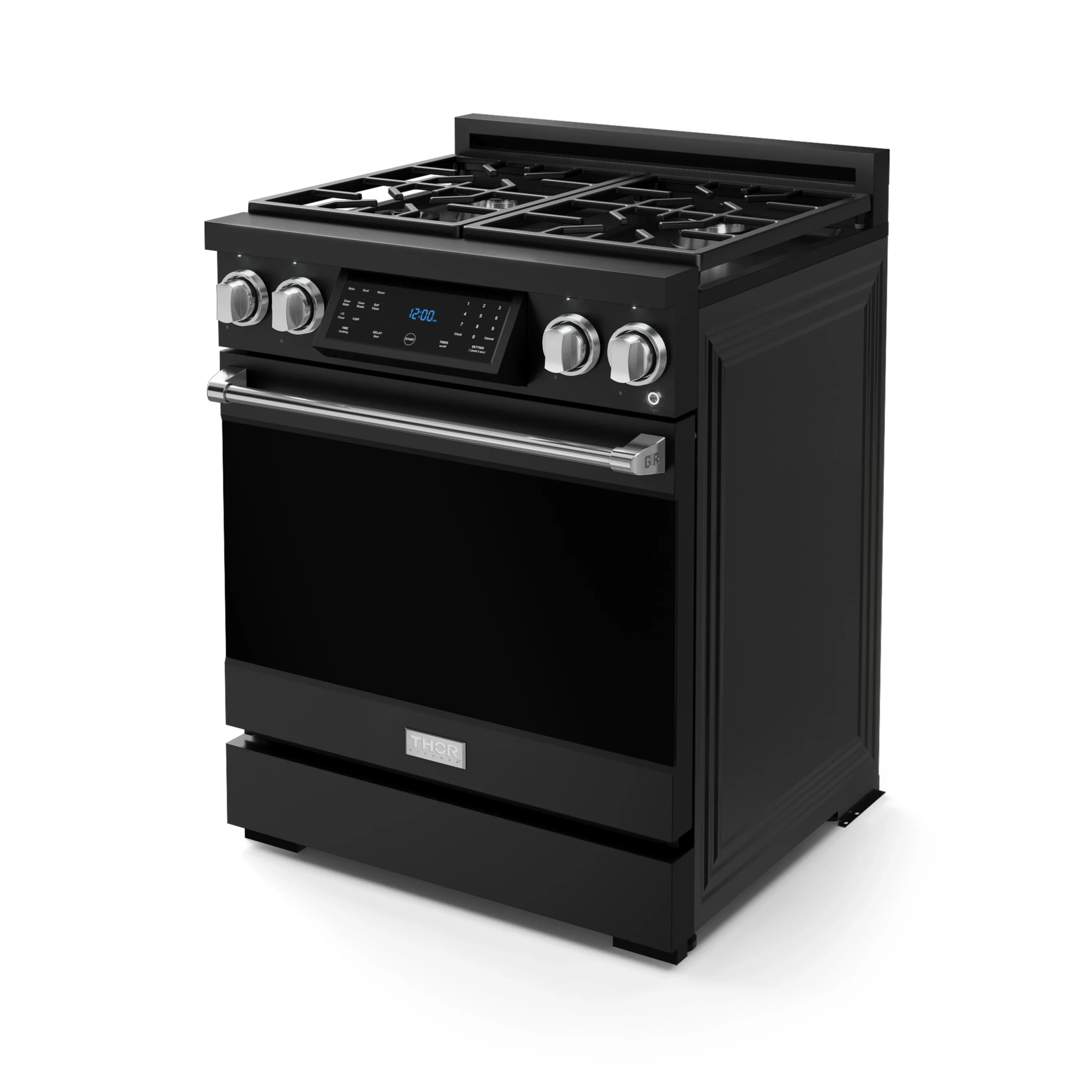Gordon Ramsay by Thor Kitchen 30-Inch Professional Propane Gas Range with Tilt Panel Touch Control and 4.55 Cu. Ft. Self Clean Oven in Black with Stainless Steel Trim (RSG30BLP-SS) - Image 6