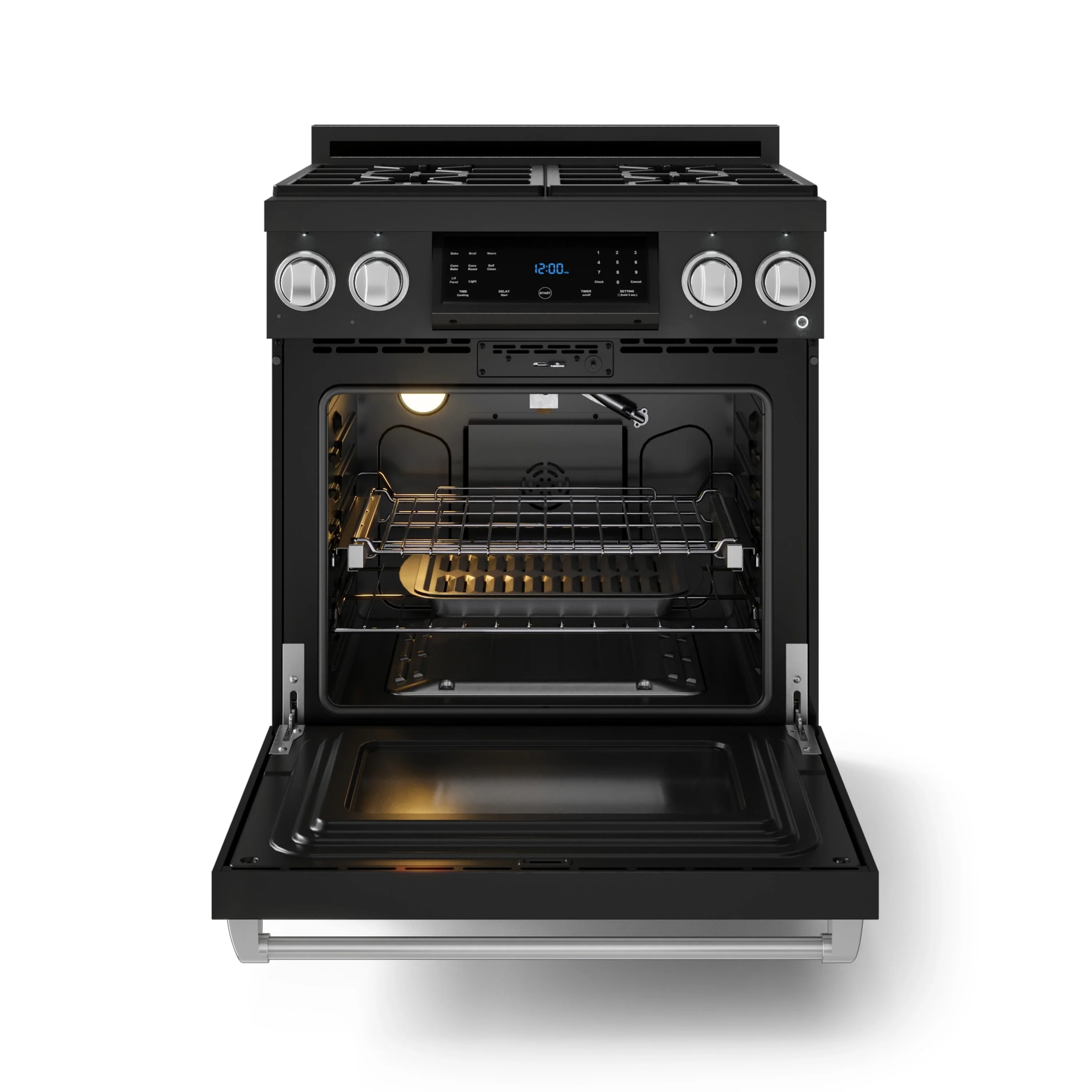 Gordon Ramsay by Thor Kitchen 30-Inch Professional Propane Gas Range with Tilt Panel Touch Control and 4.55 Cu. Ft. Self Clean Oven in Black with Stainless Steel Trim (RSG30BLP-SS) - Image 7