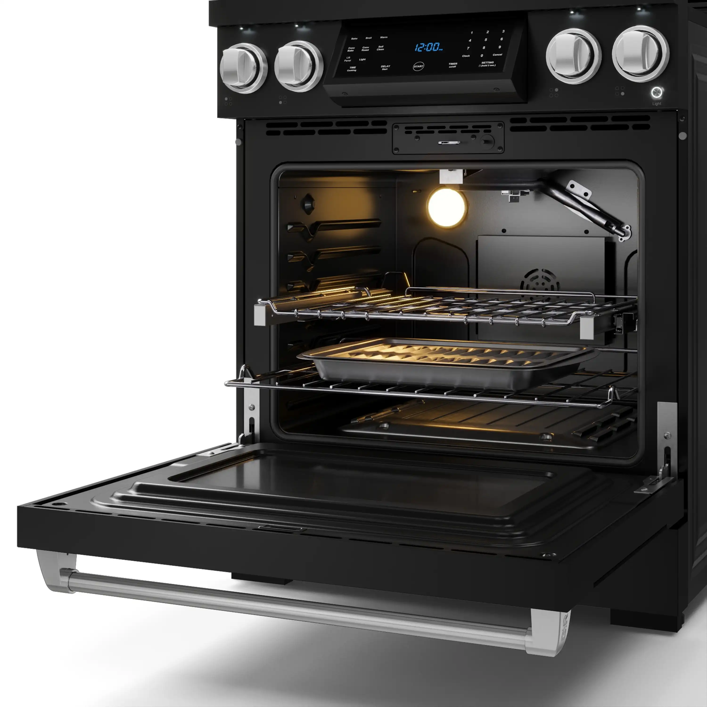 Gordon Ramsay by Thor Kitchen 30-Inch Professional Propane Gas Range with Tilt Panel Touch Control and 4.55 Cu. Ft. Self Clean Oven in Black with Stainless Steel Trim (RSG30BLP-SS) - Image 8