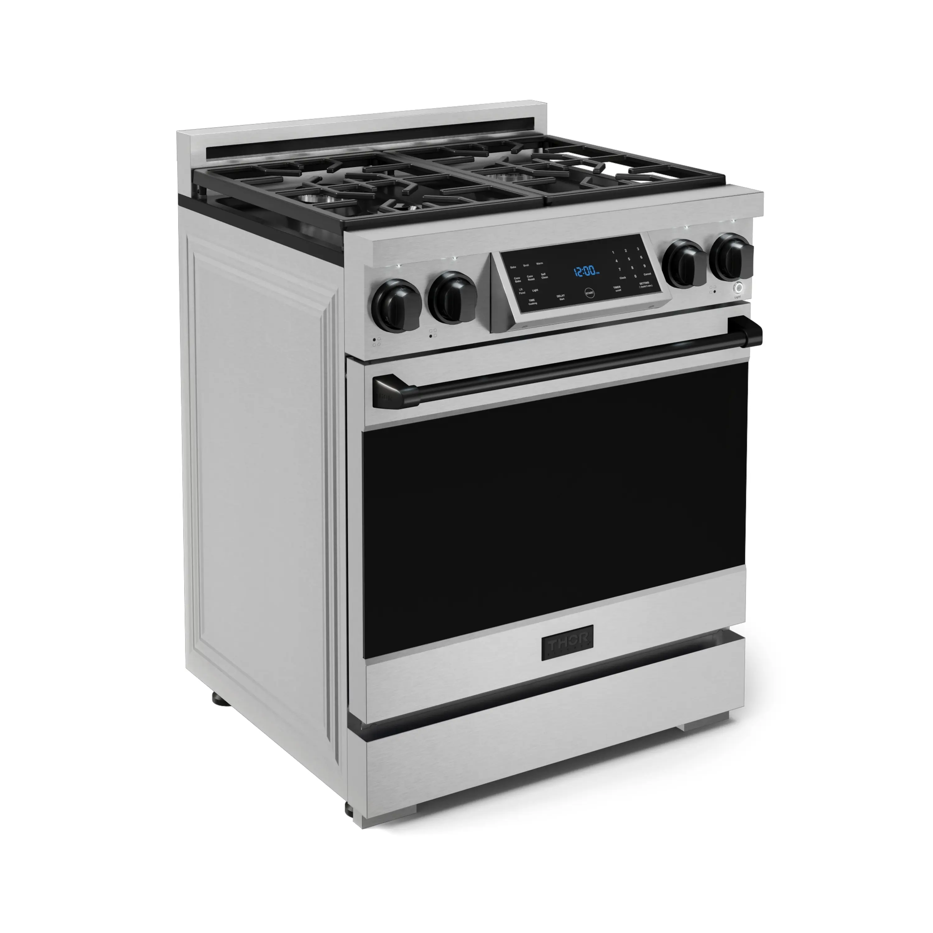 Gordon Ramsay by Thor Kitchen 30-Inch Professional Propane Gas Range with Tilt Panel Touch Control and 4.55 Cu. Ft. Self Clean Oven in Stainless Steel with Black Trim (RSG30LP-BLK) - Image 4