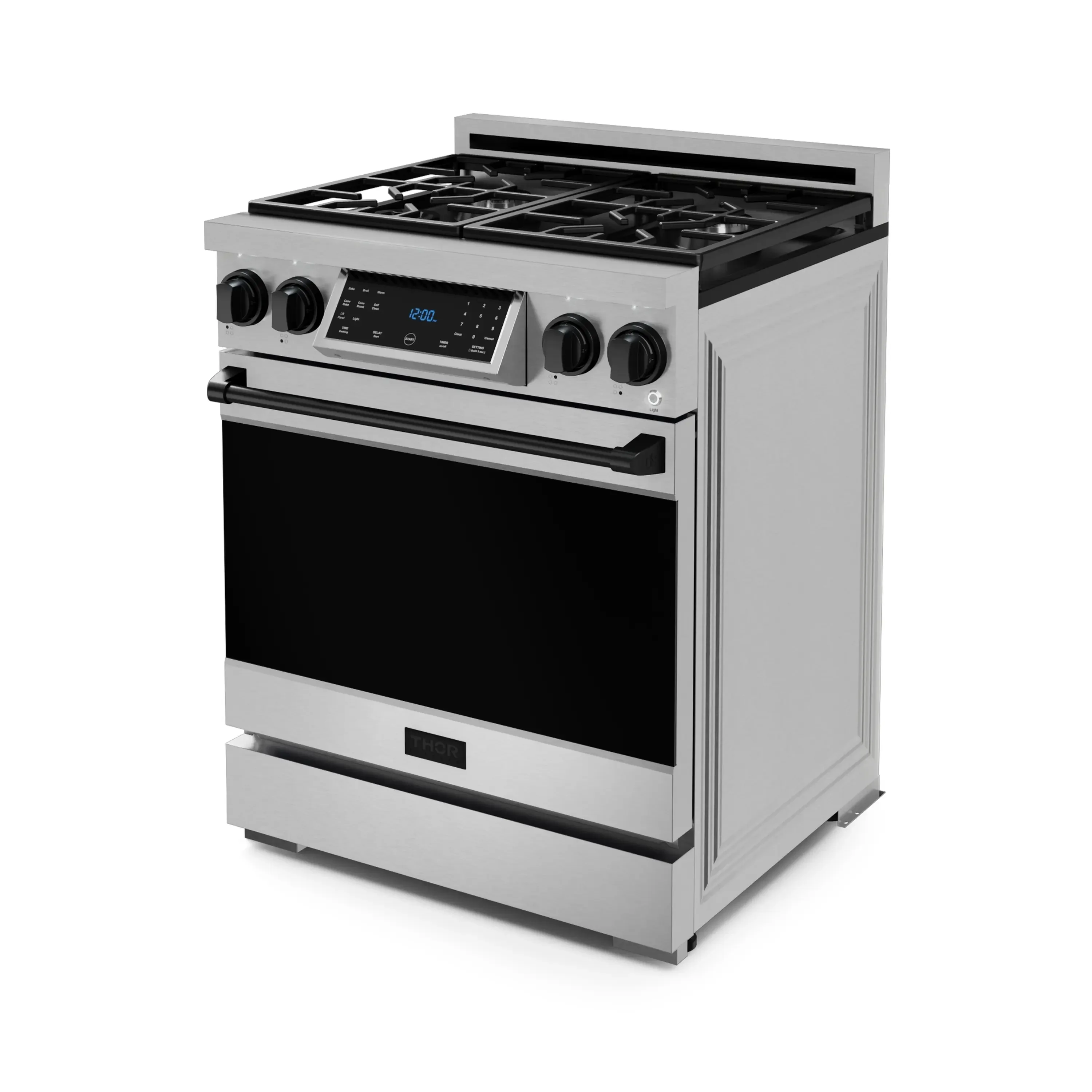 Gordon Ramsay by Thor Kitchen 30-Inch Professional Propane Gas Range with Tilt Panel Touch Control and 4.55 Cu. Ft. Self Clean Oven in Stainless Steel with Black Trim (RSG30LP-BLK) - Image 6
