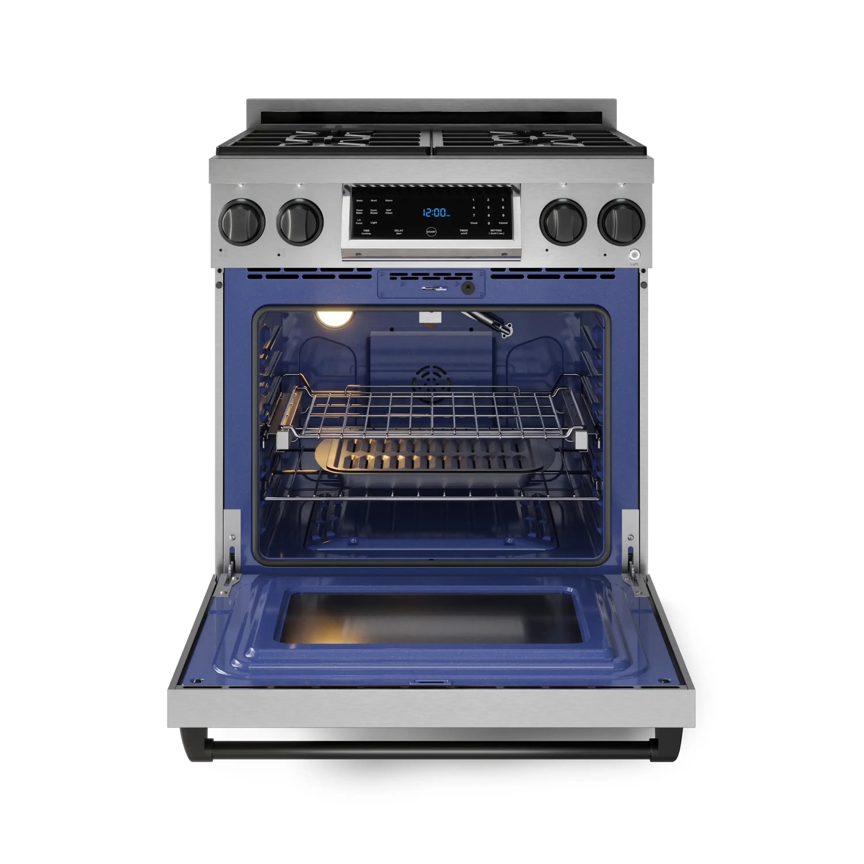 Gordon Ramsay by Thor Kitchen 30-Inch Professional Propane Gas Range with Tilt Panel Touch Control and 4.55 Cu. Ft. Self Clean Oven in Stainless Steel with Black Trim (RSG30LP-BLK) - Image 7