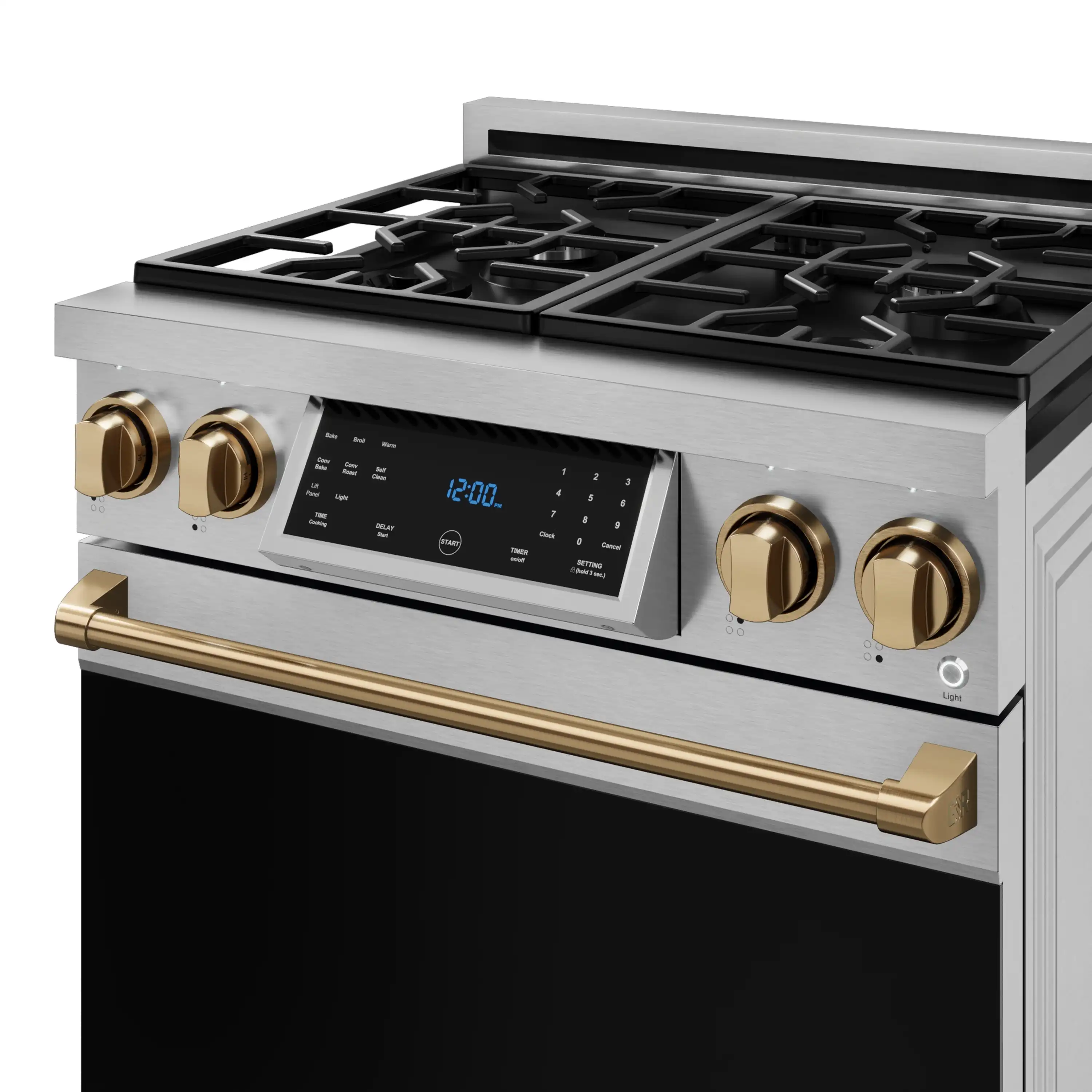 Gordon Ramsay by Thor Kitchen 30-Inch Professional Propane Gas Range with Tilt Panel Touch Control and 4.55 Cu. Ft. Self Clean Oven in Stainless Steel with Bronze Trim (RSG30LP-BRZ) - Image 10