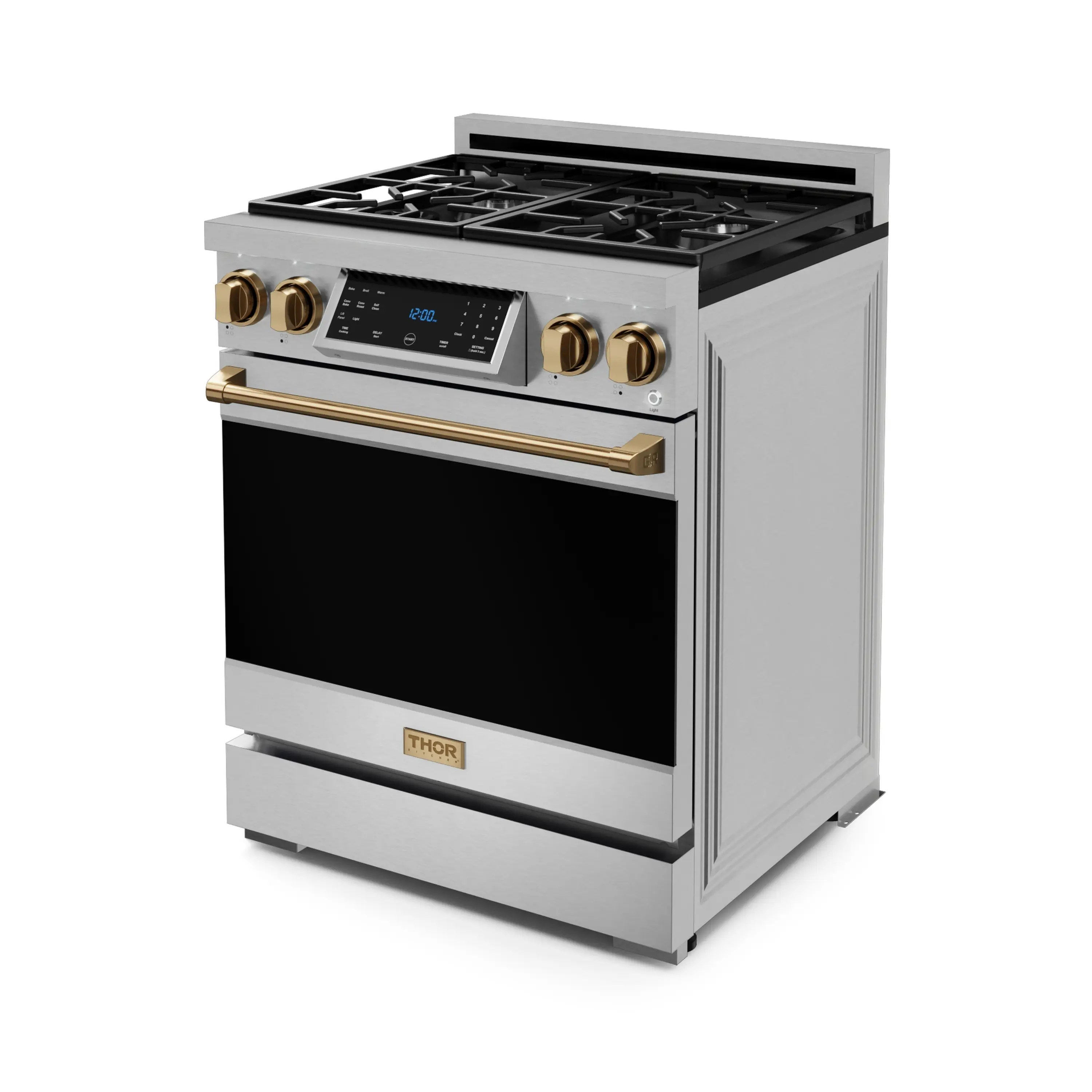 Gordon Ramsay by Thor Kitchen 30-Inch Professional Propane Gas Range with Tilt Panel Touch Control and 4.55 Cu. Ft. Self Clean Oven in Stainless Steel with Bronze Trim (RSG30LP-BRZ) - Image 6