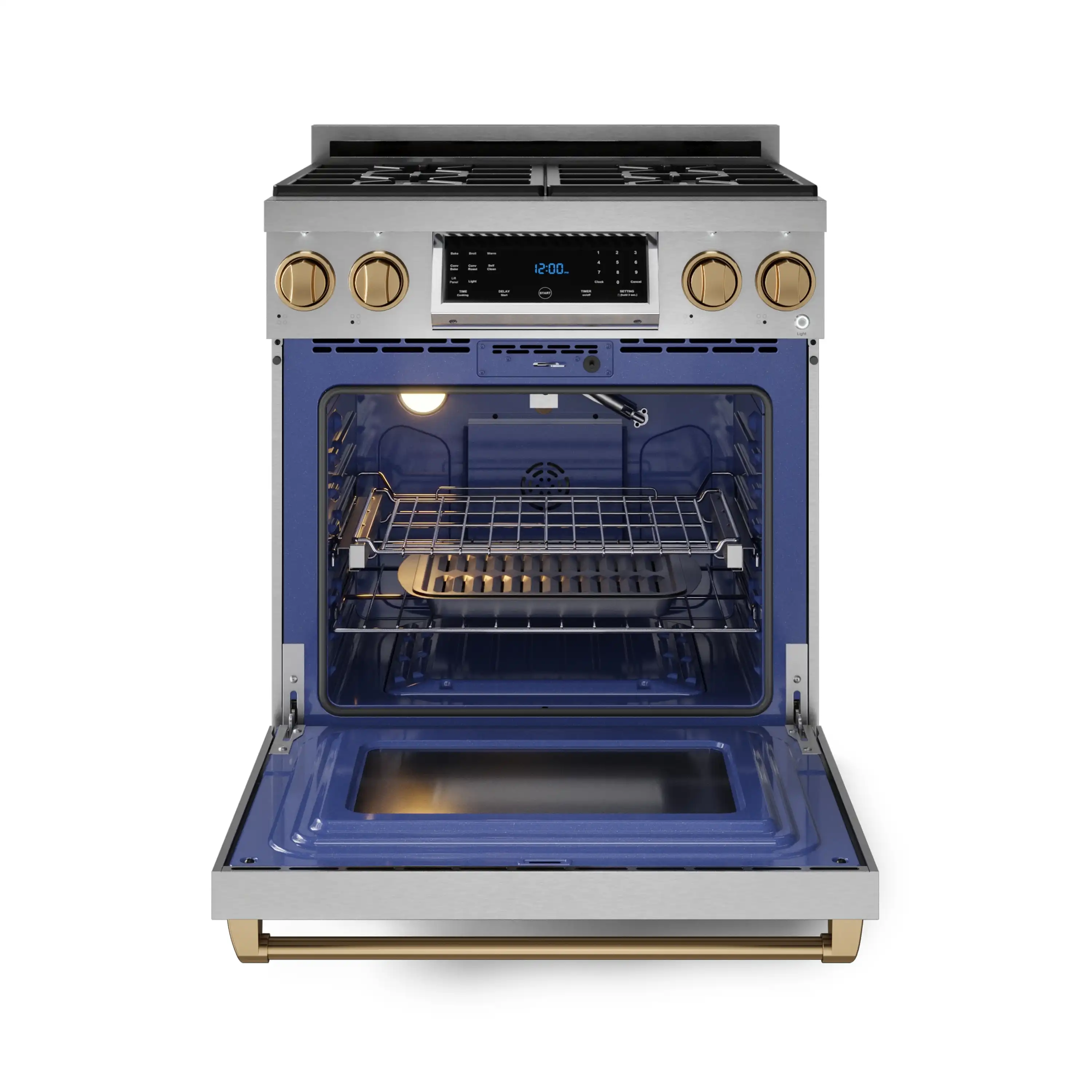 Gordon Ramsay by Thor Kitchen 30-Inch Professional Propane Gas Range with Tilt Panel Touch Control and 4.55 Cu. Ft. Self Clean Oven in Stainless Steel with Bronze Trim (RSG30LP-BRZ) - Image 7