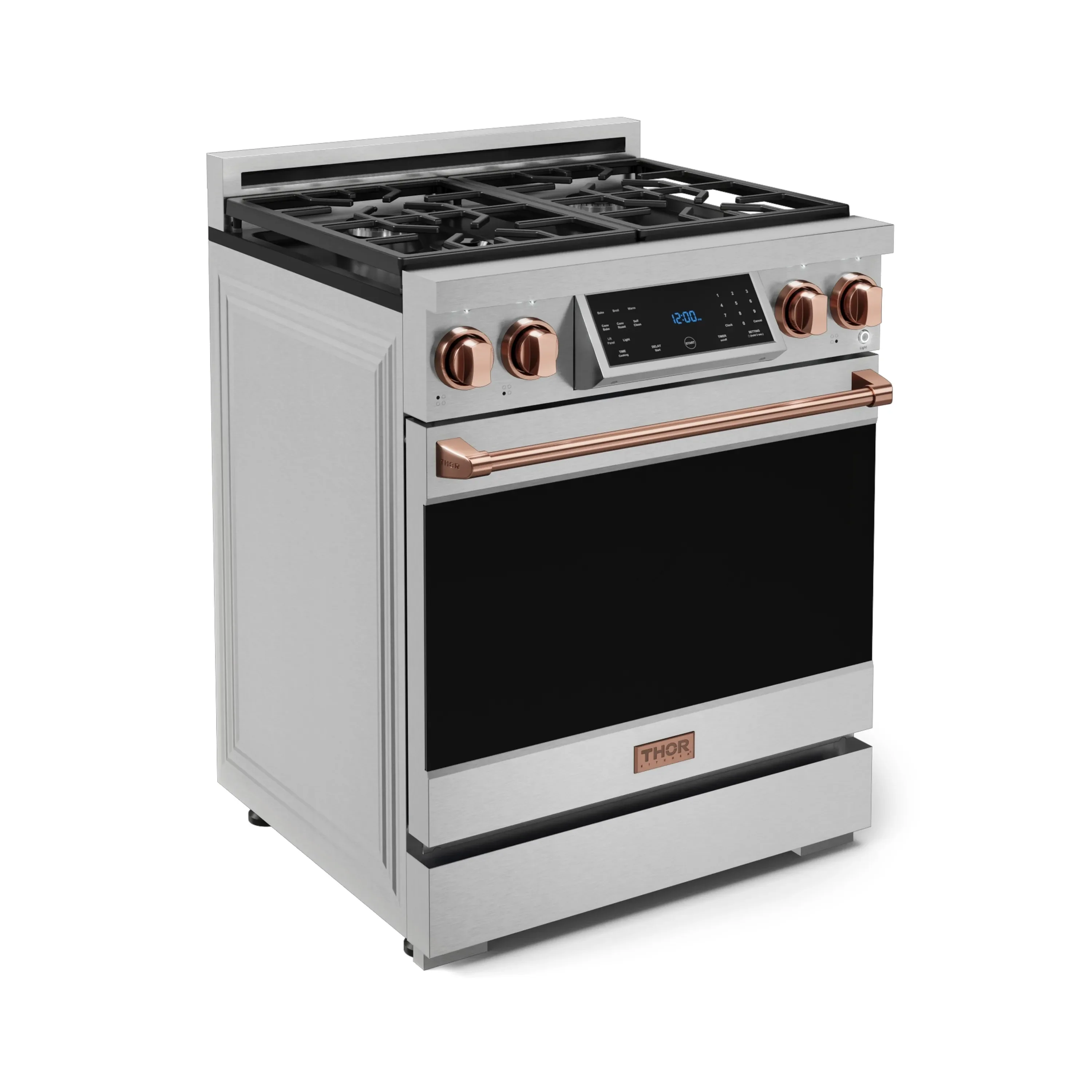 Gordon Ramsay by Thor Kitchen 30-Inch Professional Propane Gas Range with Tilt Panel Touch Control and 4.55 Cu. Ft. Self Clean Oven in Stainless Steel with Rose Gold Trim (RSG30LP-RSG) - Image 4