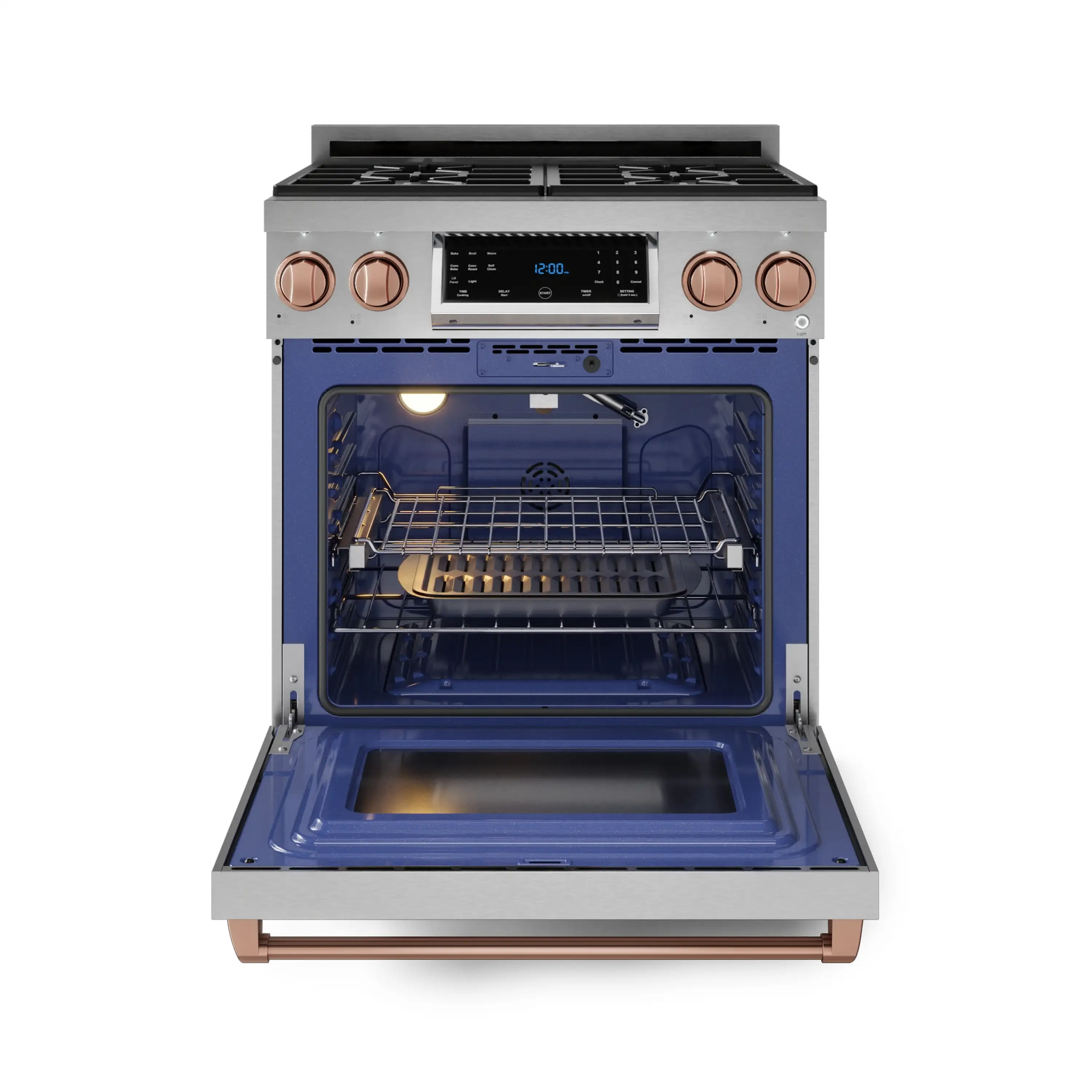 Gordon Ramsay by Thor Kitchen 30-Inch Professional Propane Gas Range with Tilt Panel Touch Control and 4.55 Cu. Ft. Self Clean Oven in Stainless Steel with Rose Gold Trim (RSG30LP-RSG) - Image 7