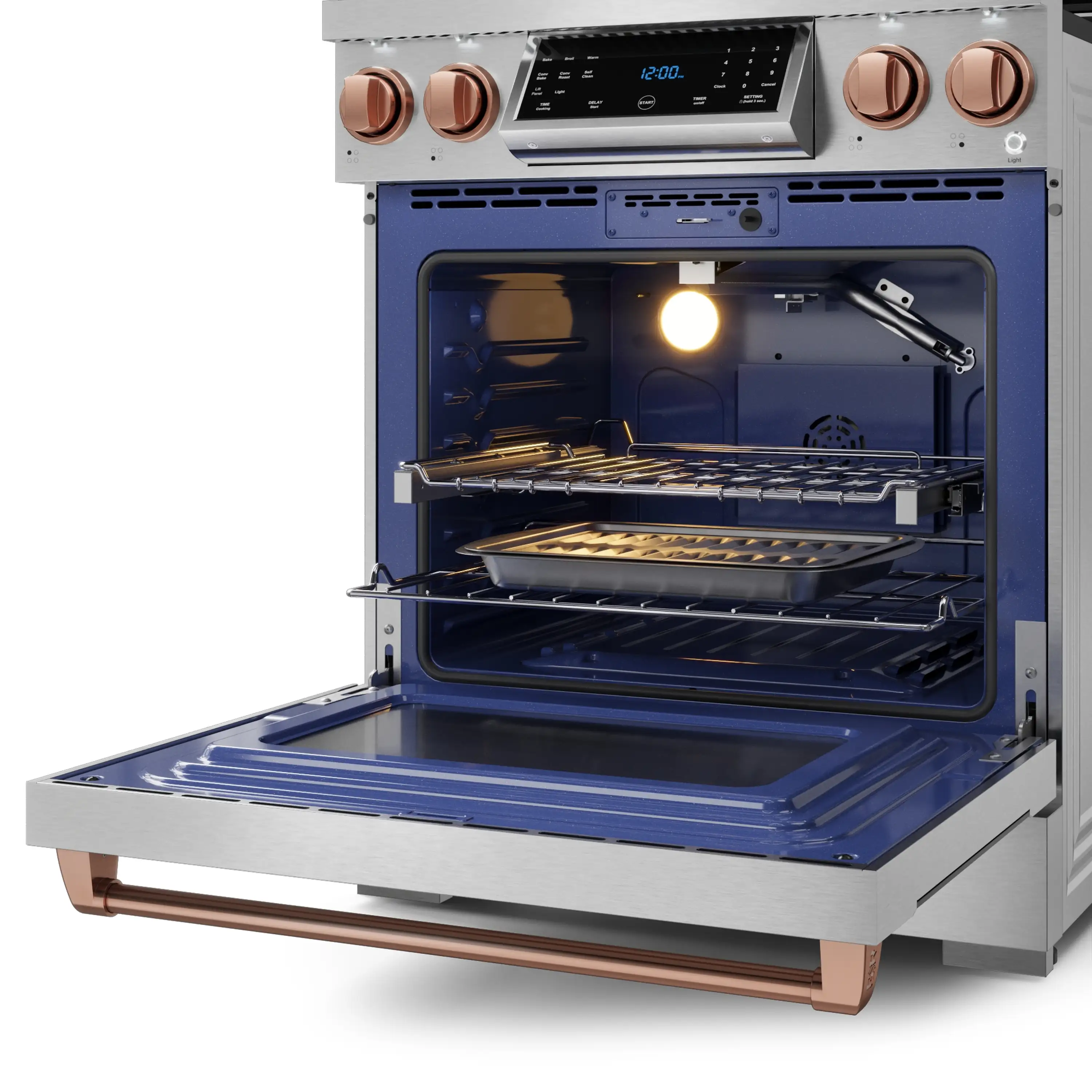 Gordon Ramsay by Thor Kitchen 30-Inch Professional Propane Gas Range with Tilt Panel Touch Control and 4.55 Cu. Ft. Self Clean Oven in Stainless Steel with Rose Gold Trim (RSG30LP-RSG) - Image 8