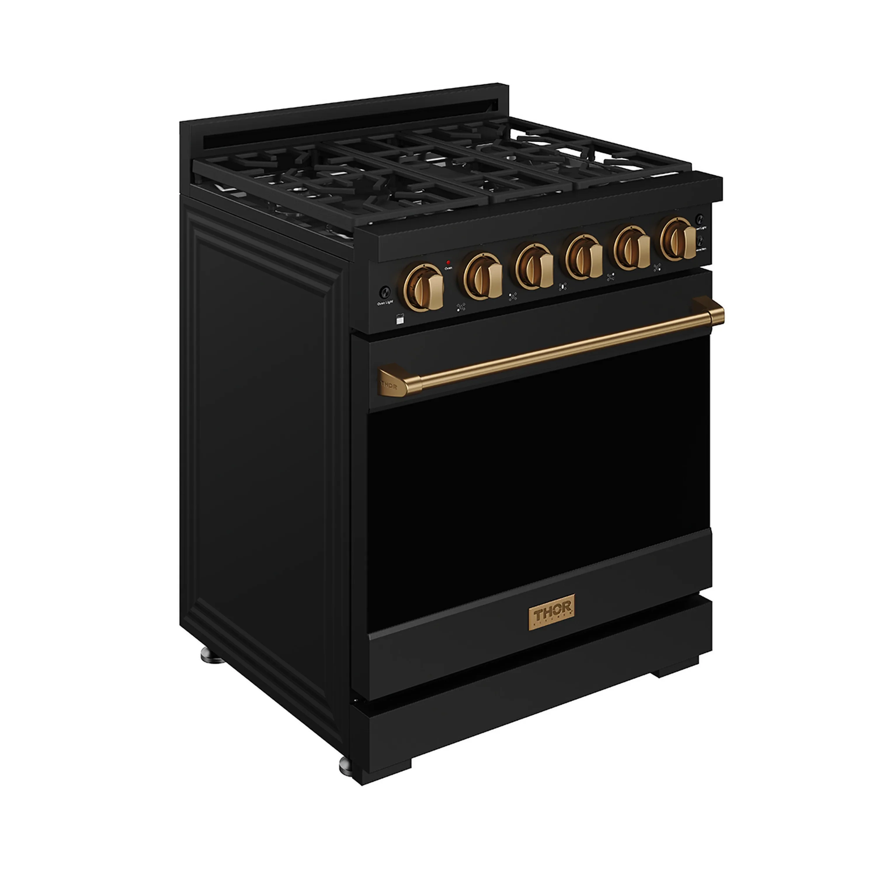 Gordon Ramsay by Thor Kitchen 30-Inch Professional Gas Range with Precision Knob Control in Black with Bronze Trim (RSG30PB-BRZ) - Image 3