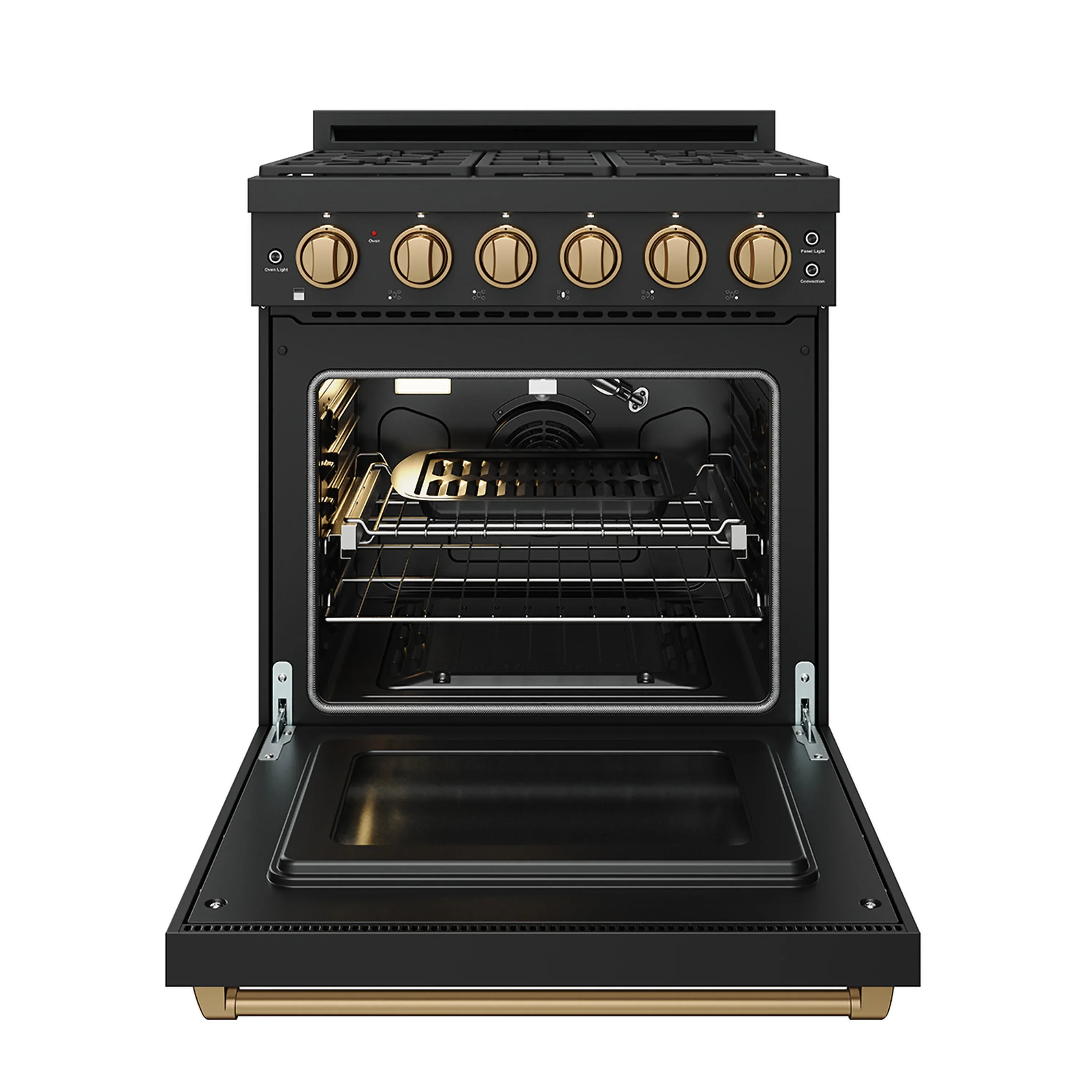 Gordon Ramsay by Thor Kitchen 30-Inch Professional Gas Range with Precision Knob Control in Black with Bronze Trim (RSG30PB-BRZ) - Image 6