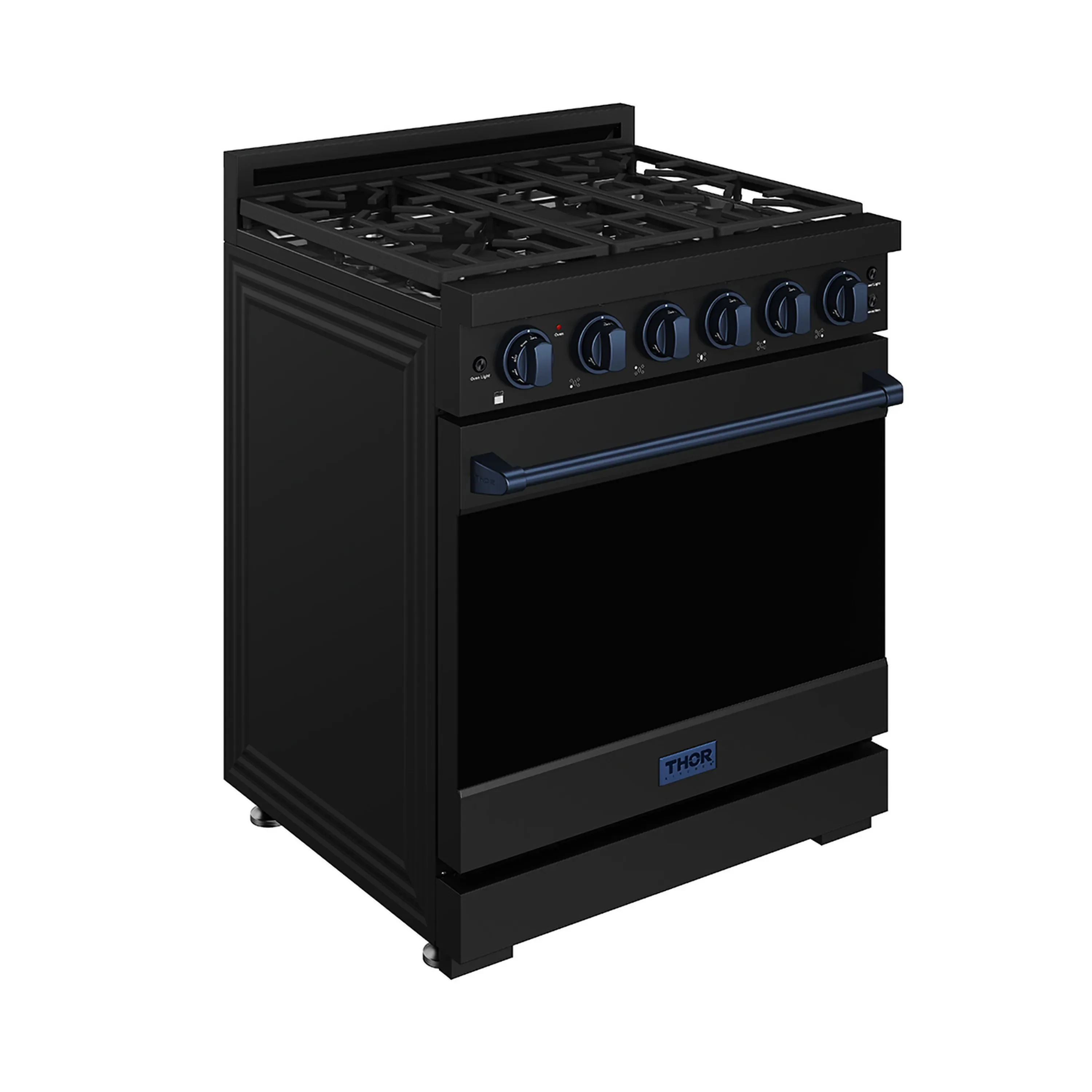 Gordon Ramsay by Thor Kitchen 30-Inch Professional Gas Range with Precision Knob Control in Black with Blue Trim (RSG30PB-BLU) - Image 3