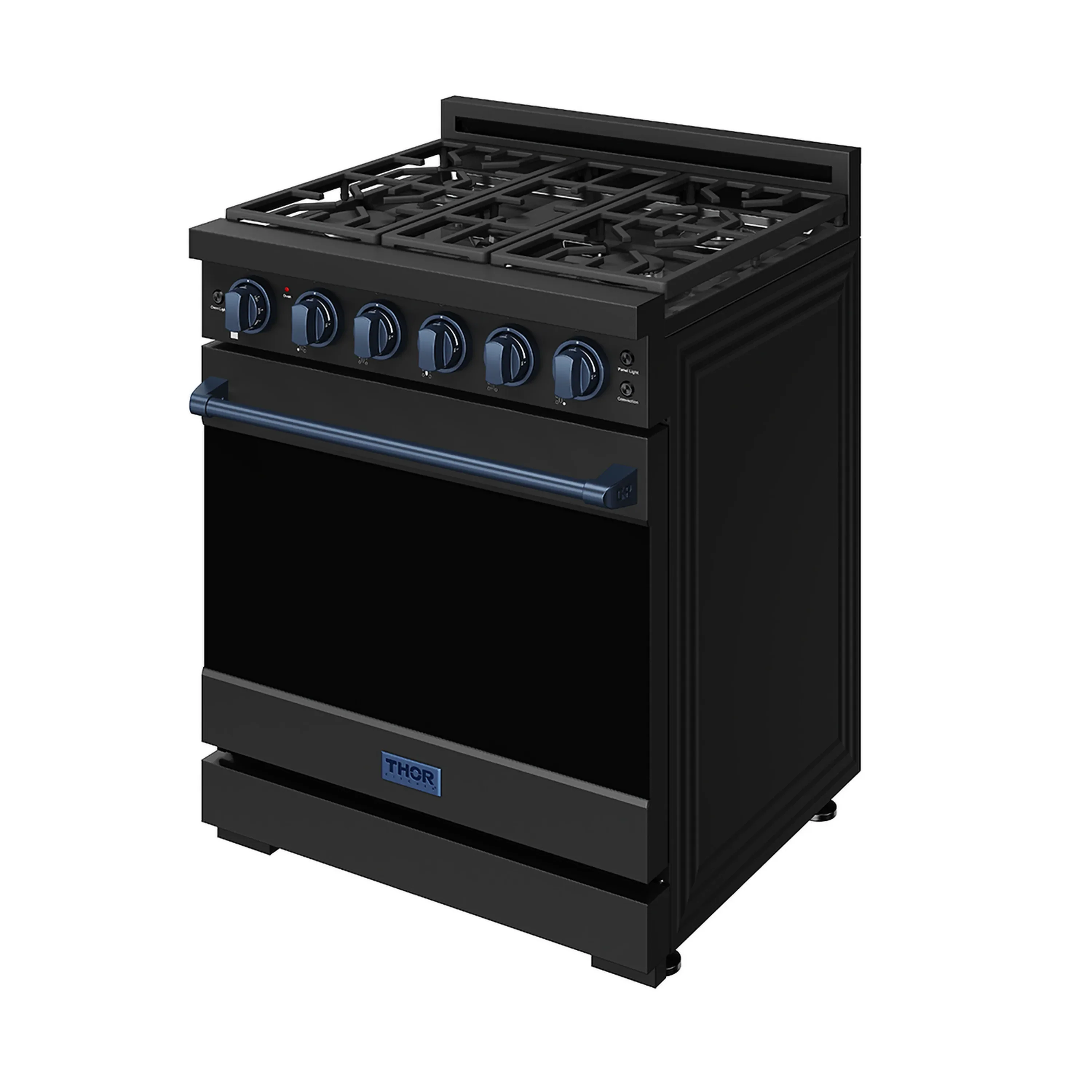 Gordon Ramsay by Thor Kitchen 30-Inch Professional Gas Range with Precision Knob Control in Black with Blue Trim (RSG30PB-BLU) - Image 4