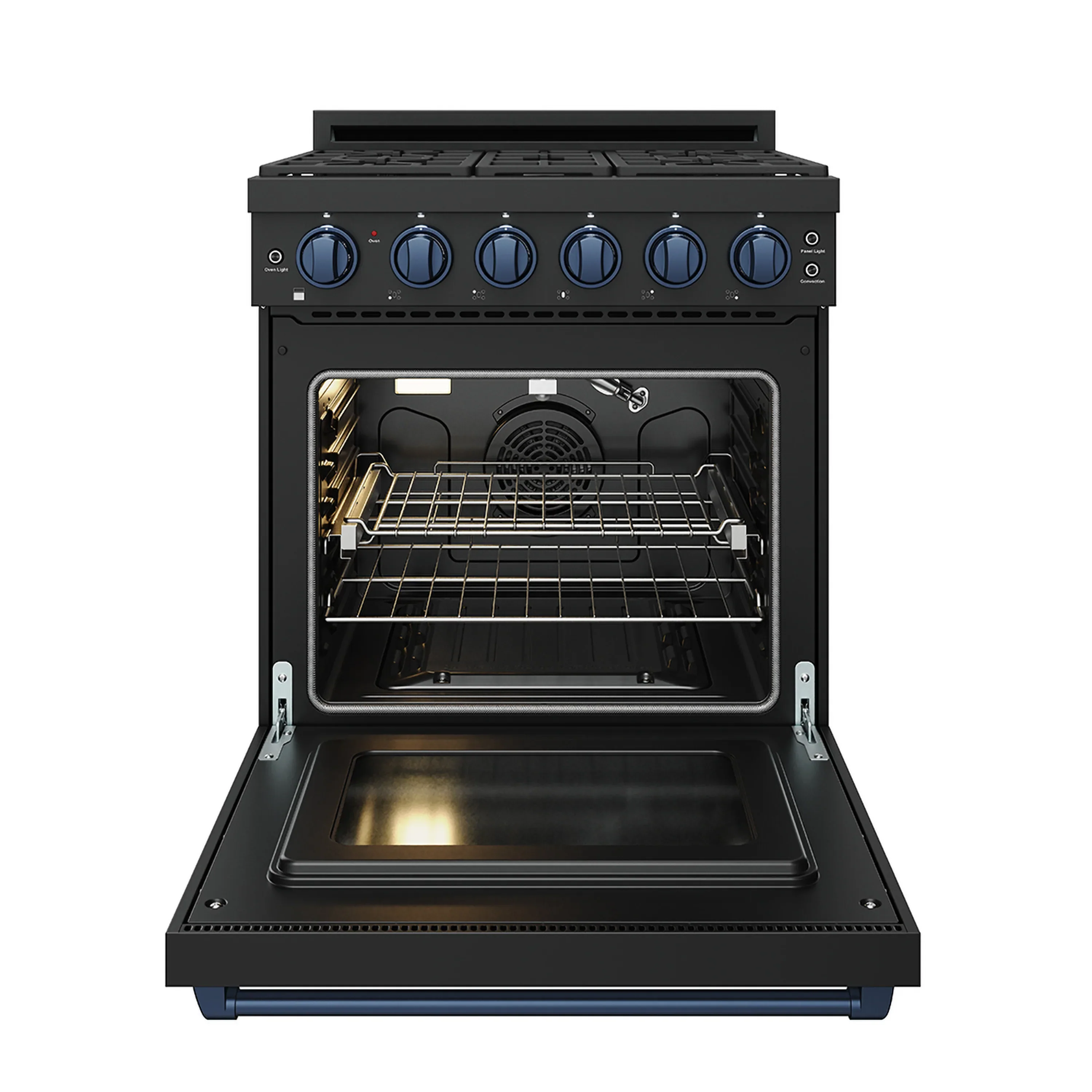 Gordon Ramsay by Thor Kitchen 30-Inch Professional Gas Range with Precision Knob Control in Black with Blue Trim (RSG30PB-BLU) - Image 5