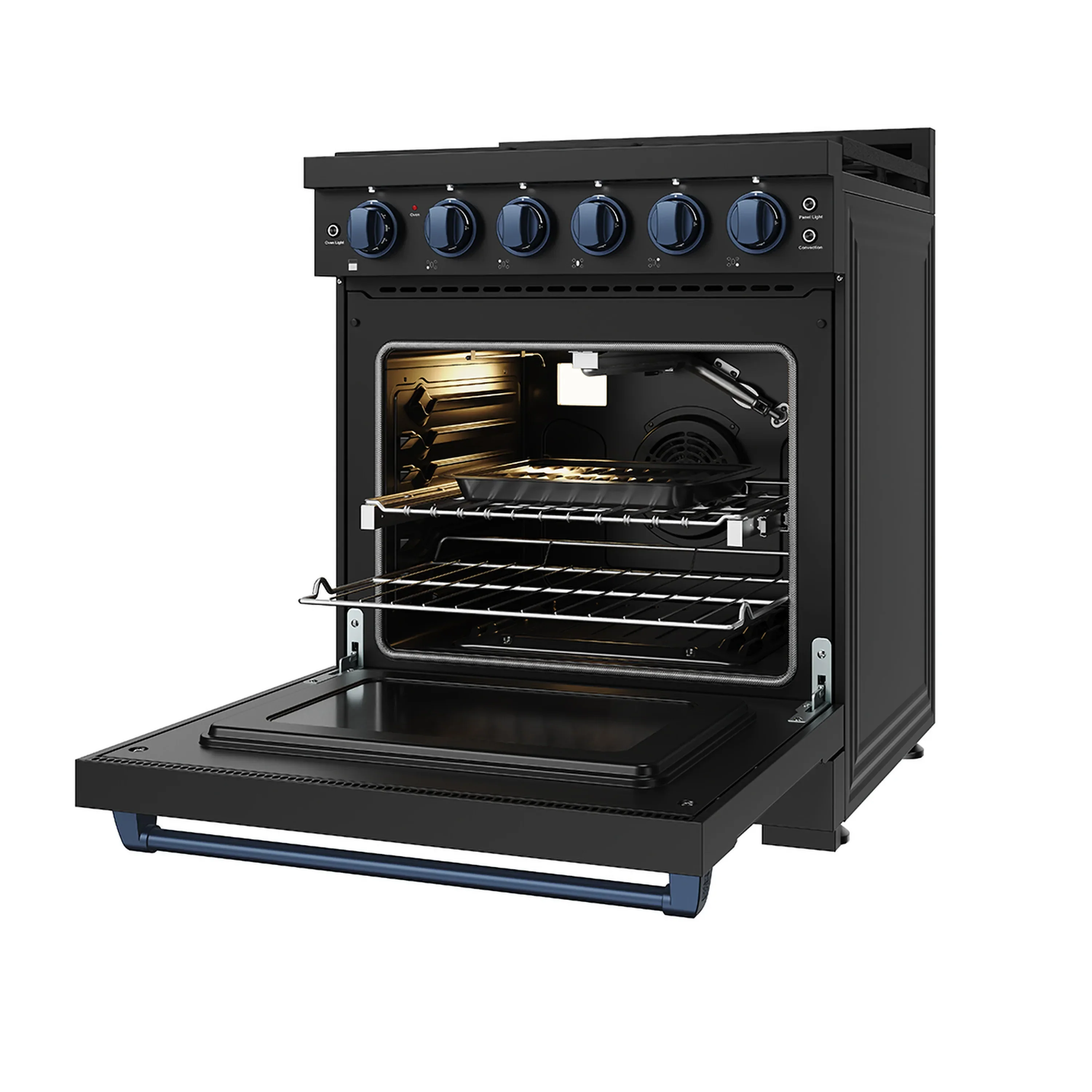 Gordon Ramsay by Thor Kitchen 30-Inch Professional Gas Range with Precision Knob Control in Black with Blue Trim (RSG30PB-BLU) - Image 7