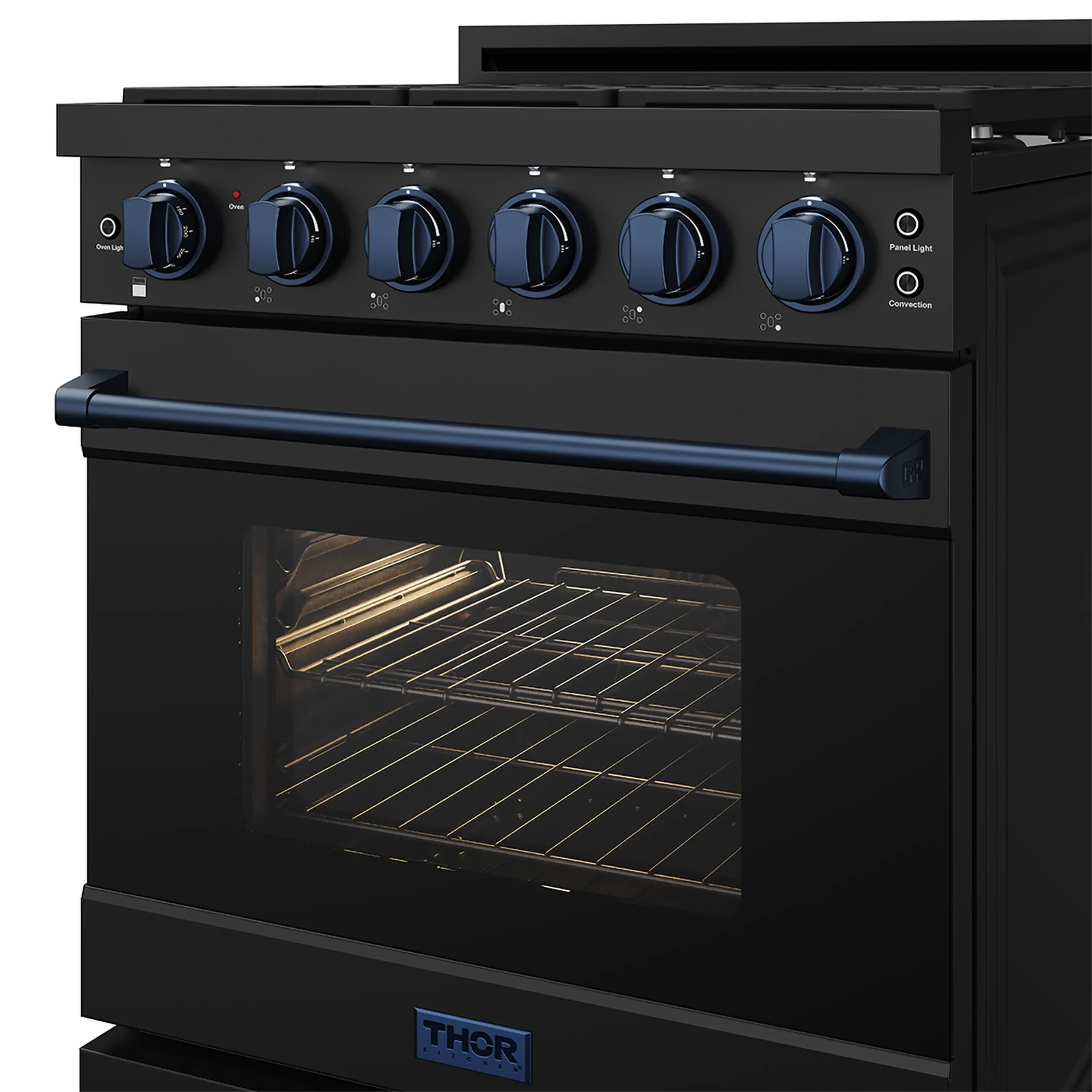 Gordon Ramsay by Thor Kitchen 30-Inch Professional Gas Range with Precision Knob Control in Black with Blue Trim (RSG30PB-BLU) - Image 8