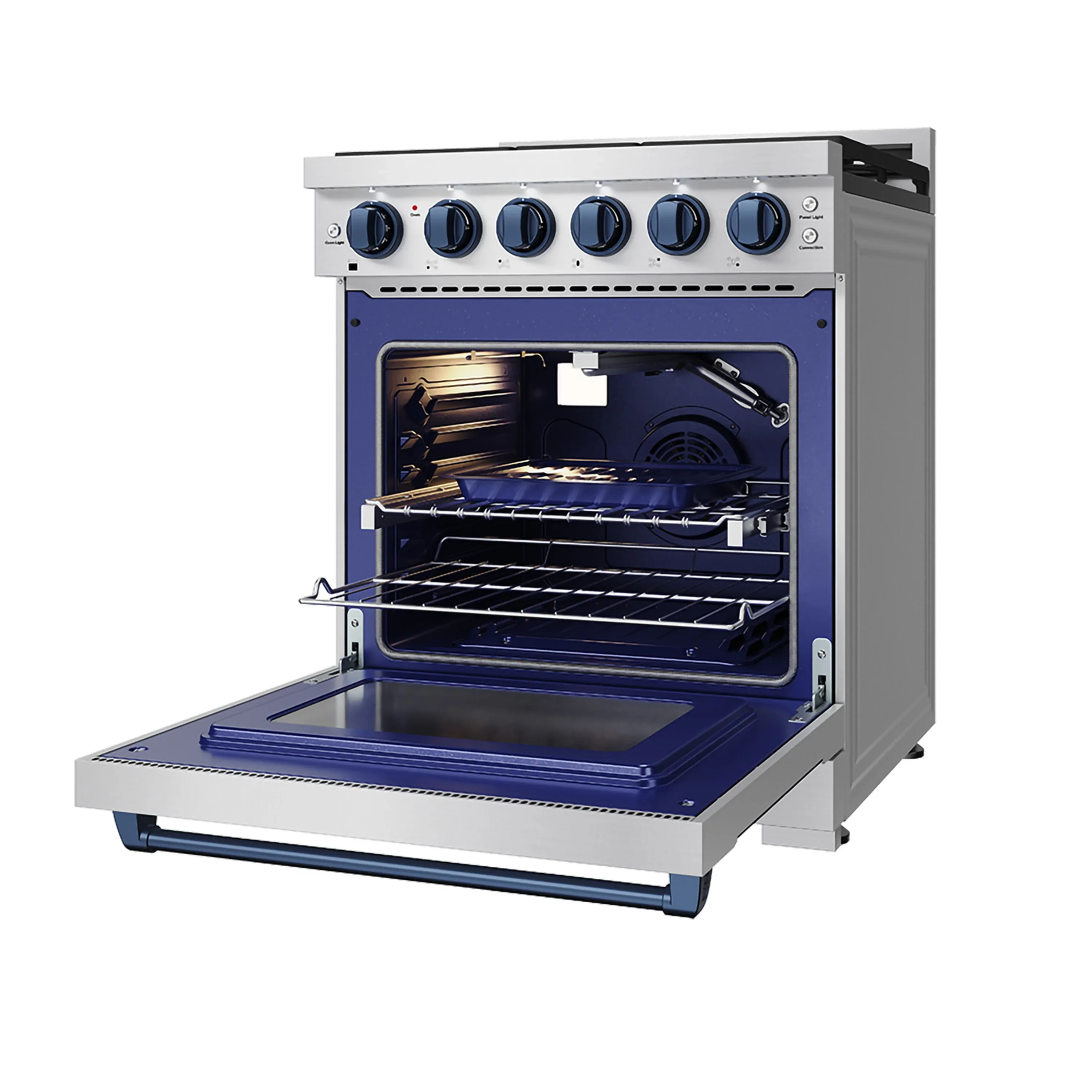 Gordon Ramsay by Thor Kitchen 30-Inch Professional Gas with Precision Knob Control in Stainless Steel with Blue Trim (RSG30P-BLU) - Image 7