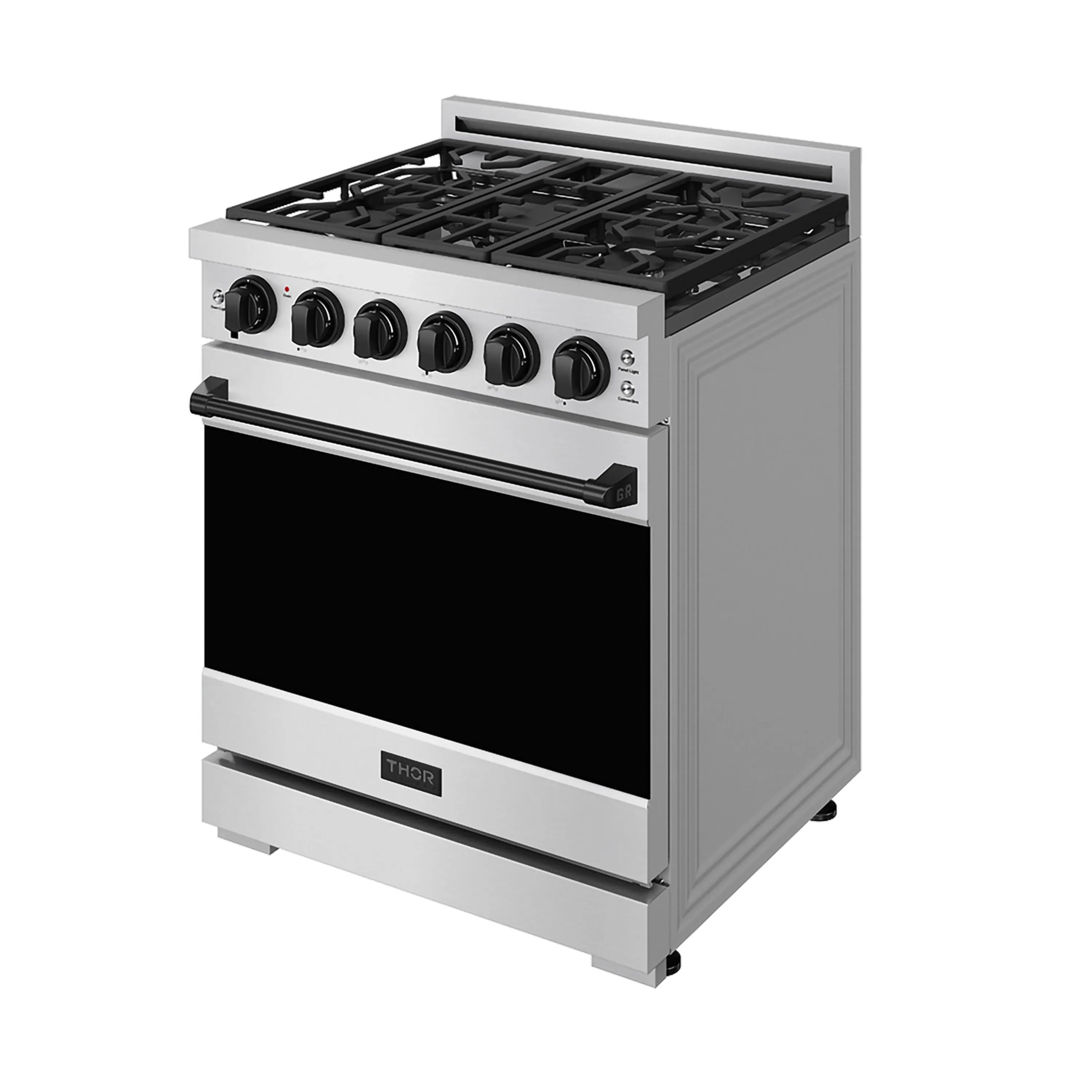 Gordon Ramsay by Thor Kitchen 30-Inch Professional Gas with Precision Knob Control in Stainless Steel with Black Trim (RSG30P-BLK) - Image 4