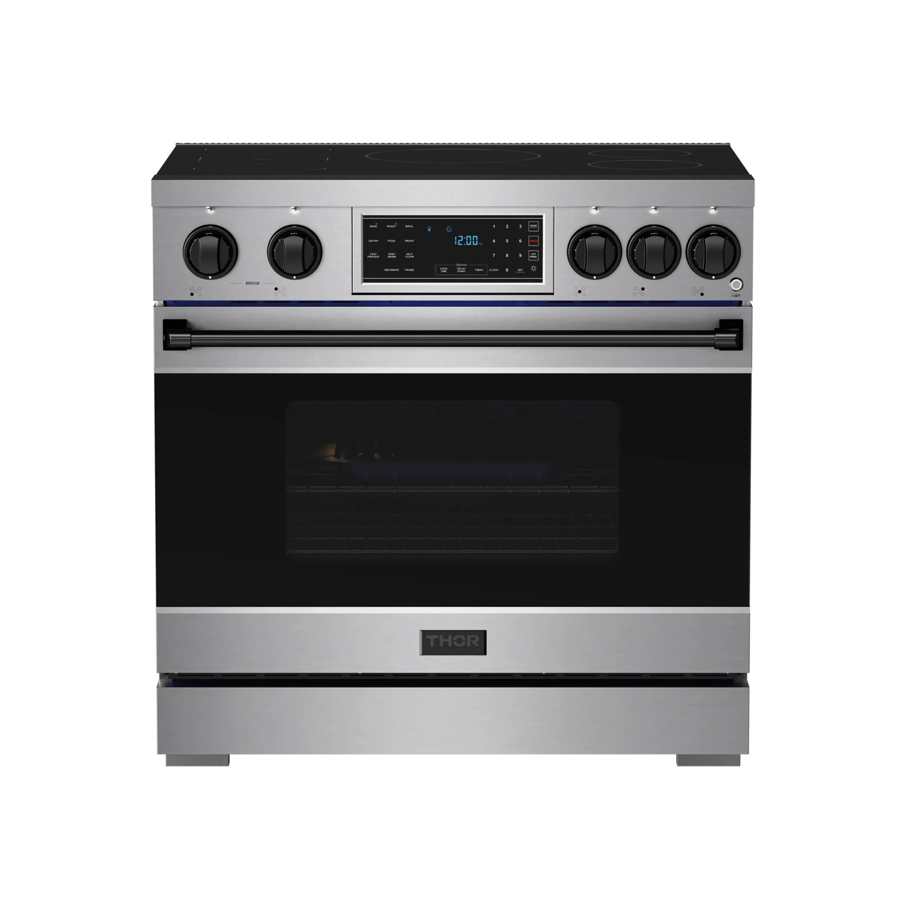 Gordon Ramsay by Thor Kitchen 36-Inch Professional Induction Range with Tilt Panel Touch Control in Stainless Steel with Black Trim (RSI36-BLK) - Image 3