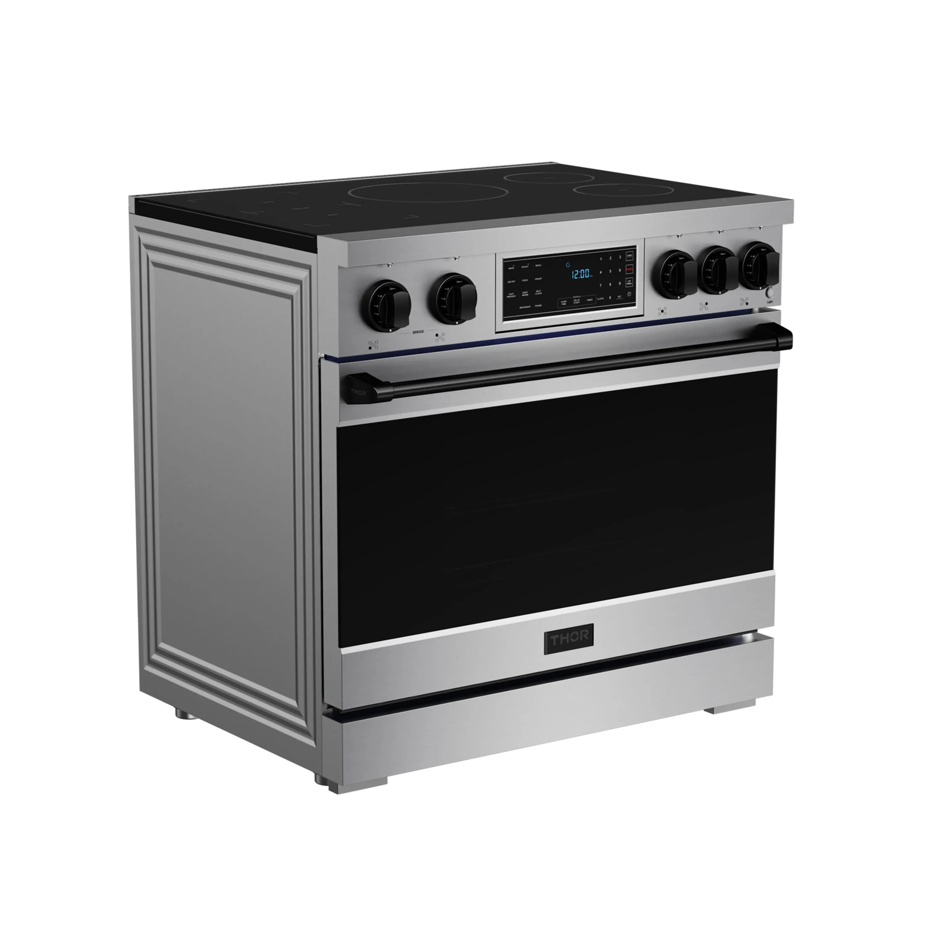 Gordon Ramsay by Thor Kitchen 36-Inch Professional Induction Range with Tilt Panel Touch Control in Stainless Steel with Black Trim (RSI36-BLK) - Image 4
