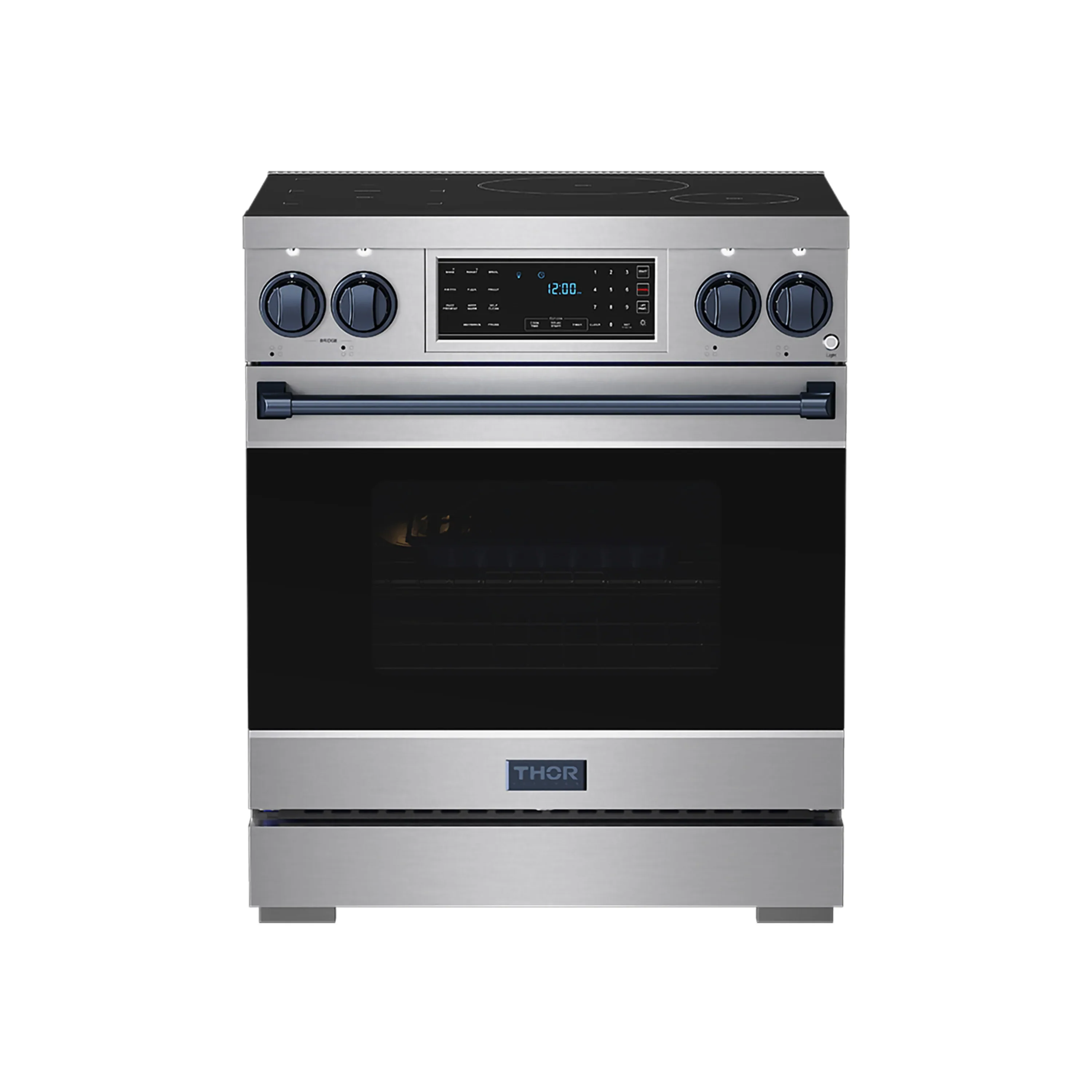 Gordon Ramsay by Thor Kitchen 30-Inch Professional Induction Range with Tilt Panel Touch Control in Stainless Steel with Blue Trim (RSI30-BLU) - Image 3