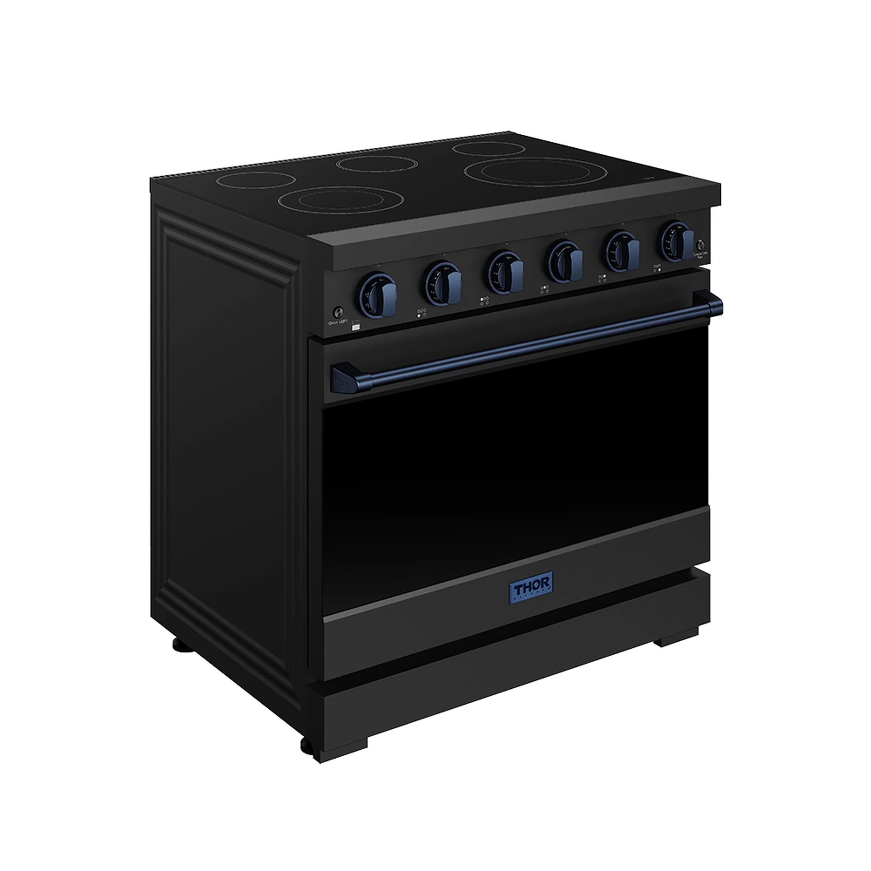 Gordon Ramsay by Thor Kitchen 36-inch Professional Electric Range in Black with Blue Trim (RSE36PB-BLU) - Image 3