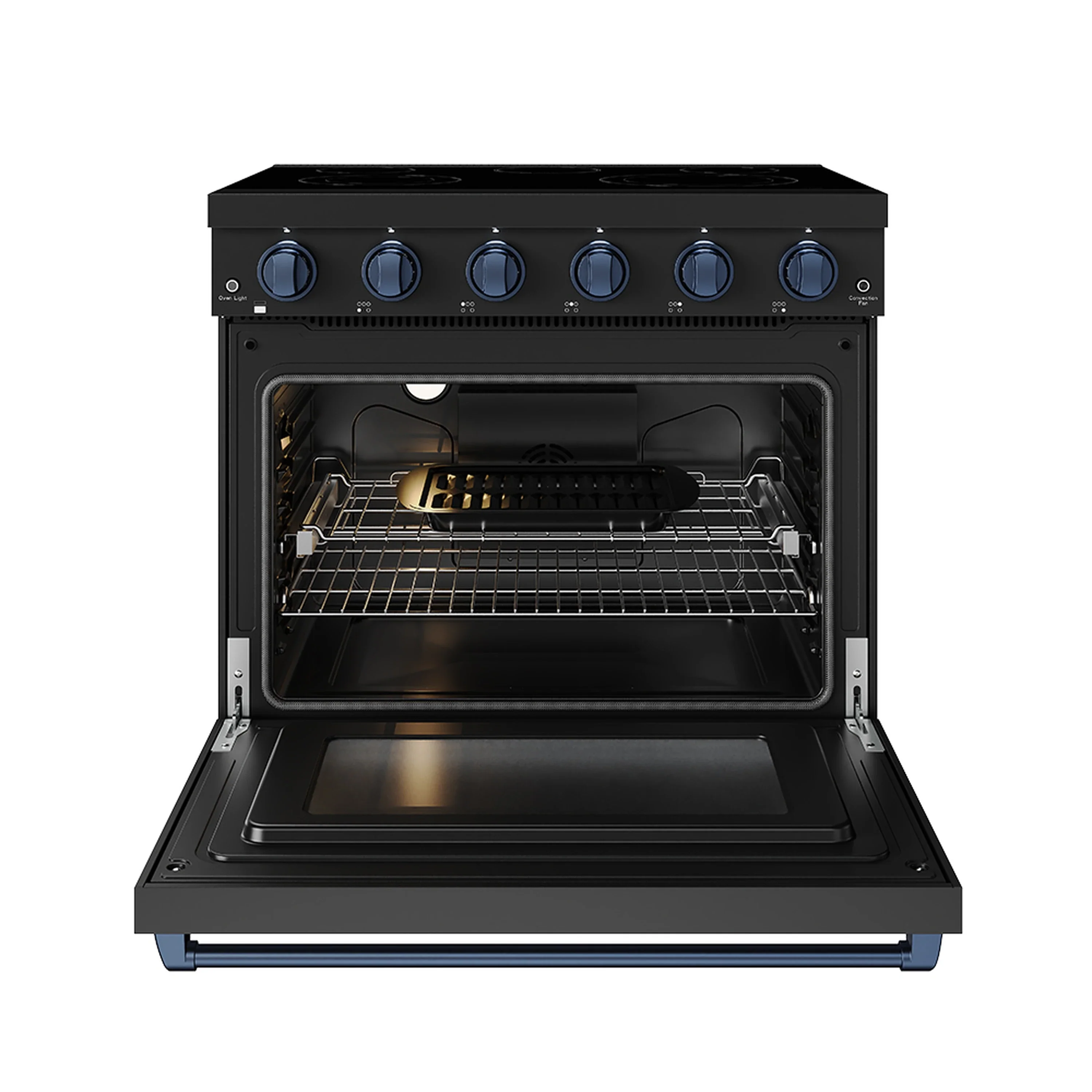 Gordon Ramsay by Thor Kitchen 36-inch Professional Electric Range in Black with Blue Trim (RSE36PB-BLU) - Image 5