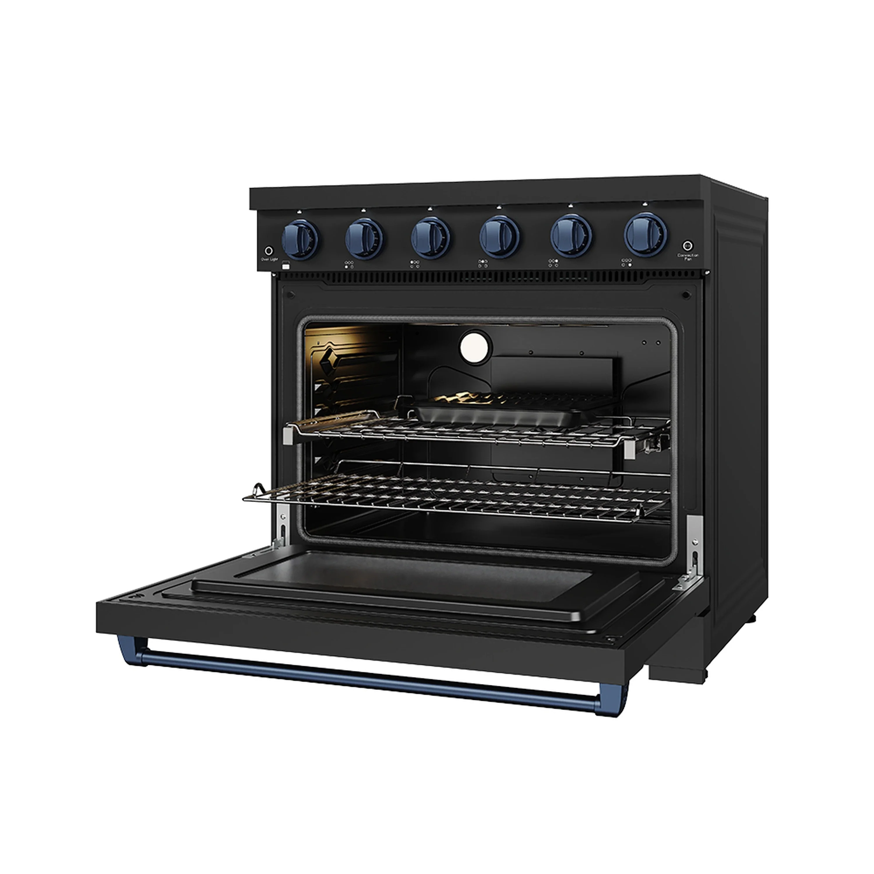 Gordon Ramsay by Thor Kitchen 36-inch Professional Electric Range in Black with Blue Trim (RSE36PB-BLU) - Image 6