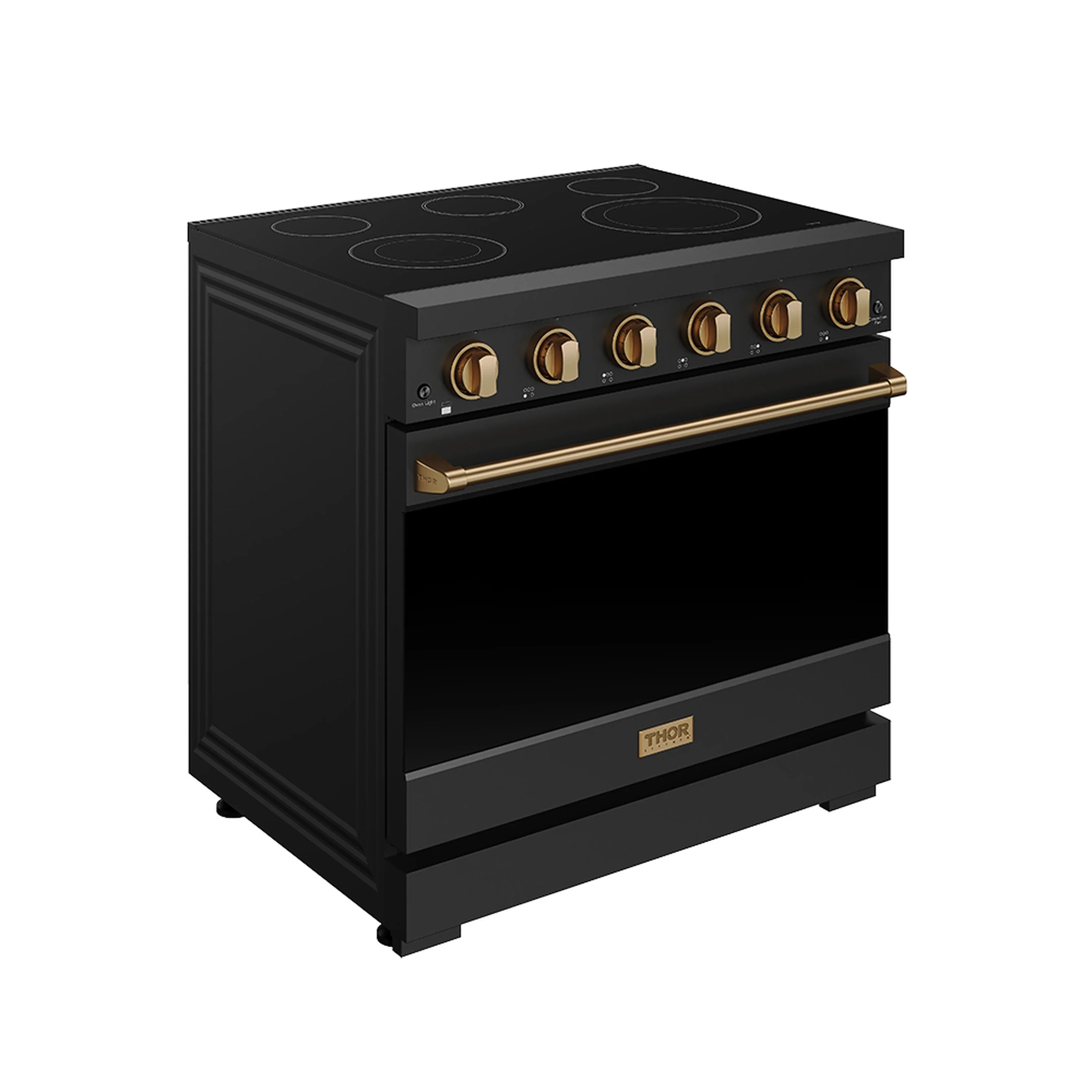 Gordon Ramsay by Thor Kitchen 36-inch Professional Electric Range in Black with Bronze Trim (RSE36PB-BRZ) - Image 3
