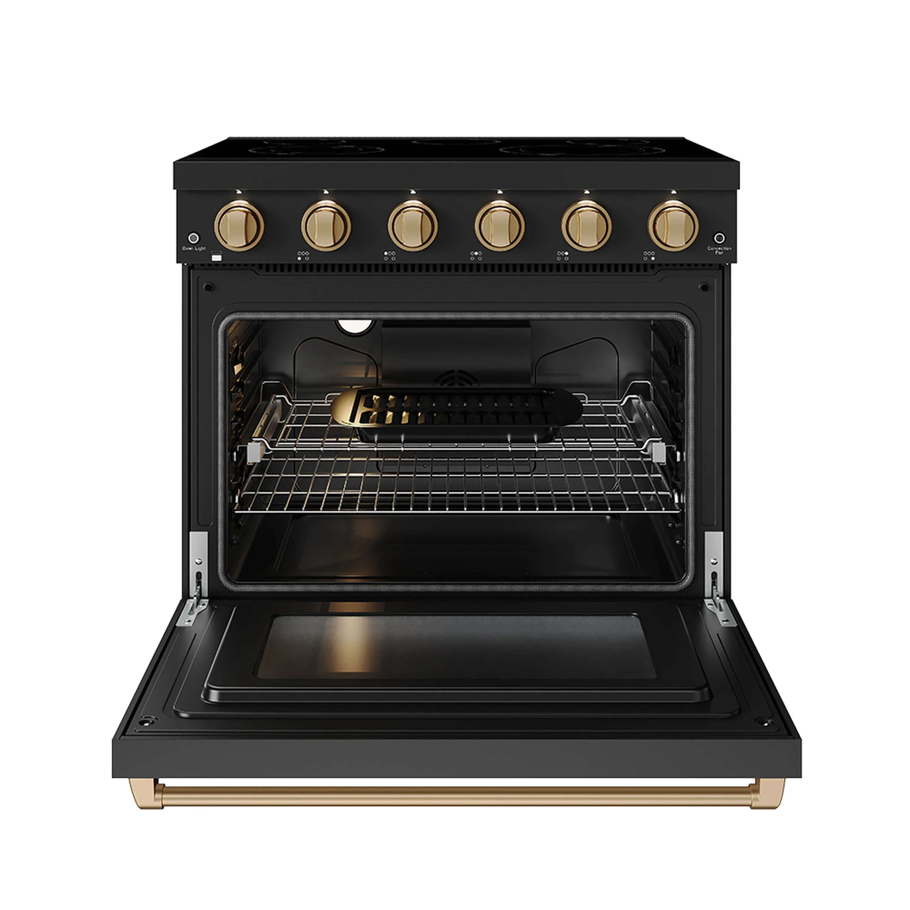 Gordon Ramsay by Thor Kitchen 36-inch Professional Electric Range in Black with Bronze Trim (RSE36PB-BRZ) - Image 5